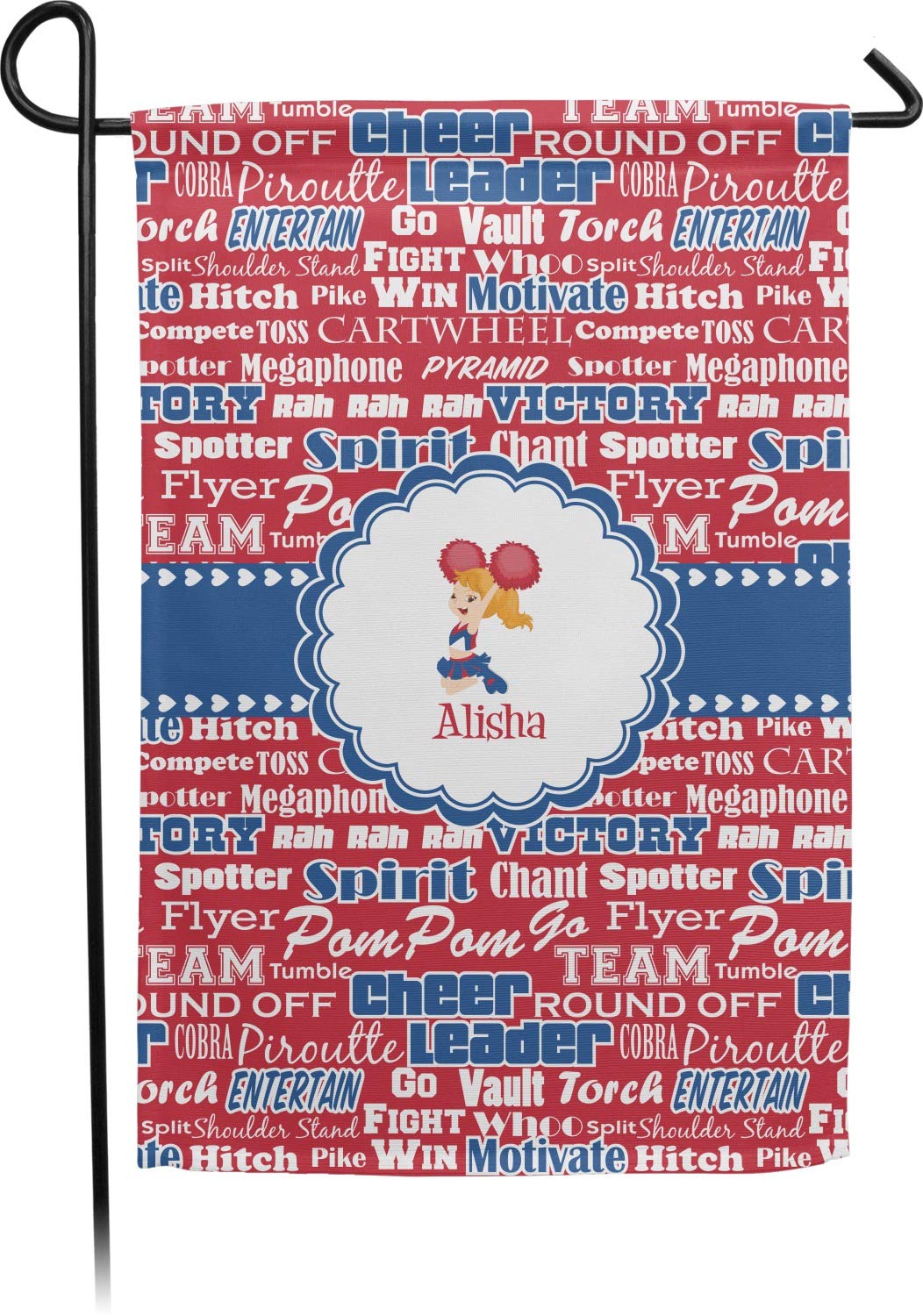 Custom Cheerleader Garden Flag - Double-Sided with Name for Outdoor Decor