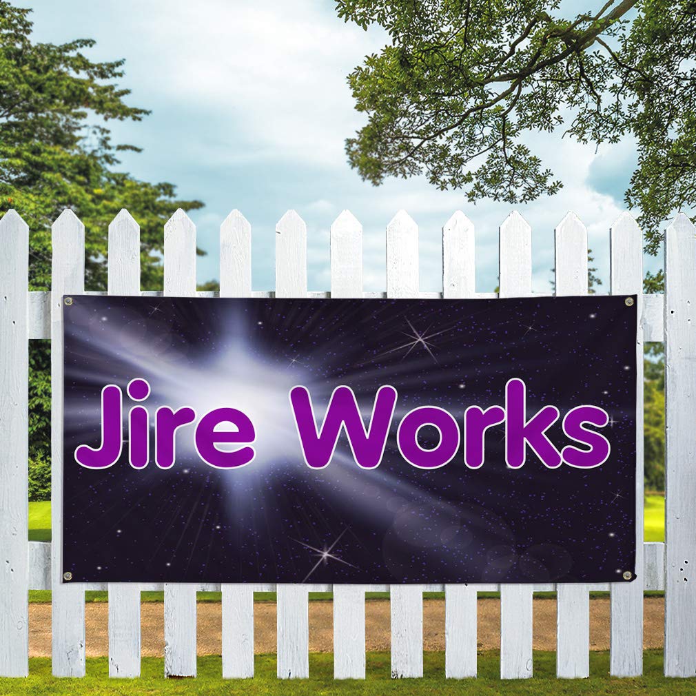 Vinyl Banner 48x96 Inches - Weatherproof Outdoor Advertising Sign with 8 Grommets for Retail, Industrial & Yard Use | Multiple Sizes Available | Jire Works | Perfect for Events, Sales & Business Promotion