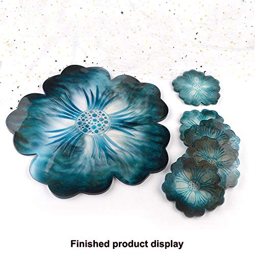 6-Piece Silicone Resin Coaster Molds Set for DIY Epoxy Agate Coasters - Faux Agate Slices Making Kit for Home Decor, Tabletop Protection & Unique Gift Ideas