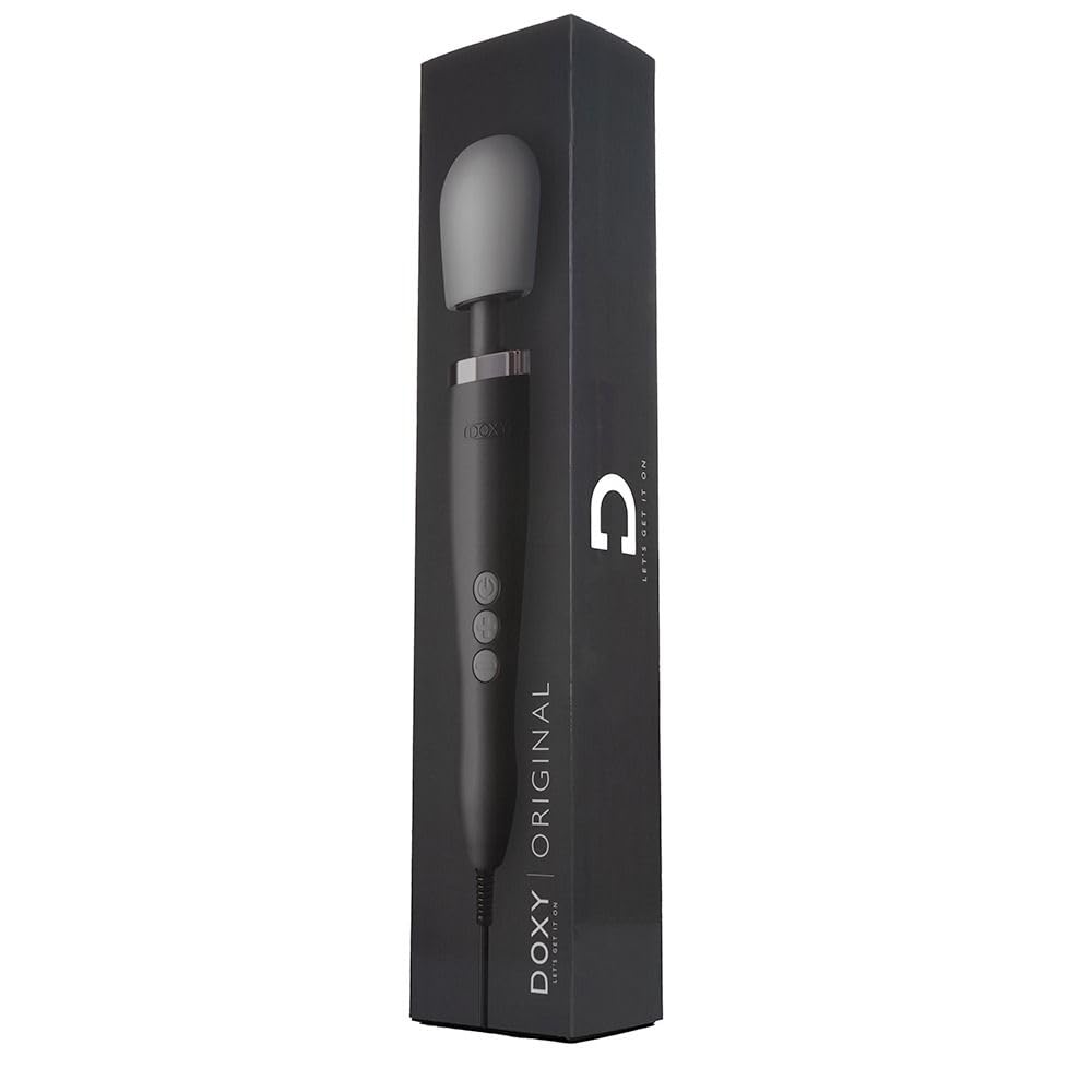 Doxy Massager - Powerful Personal Massager for Muscle Relief & Relaxation, Black (EU Plug) - Perfect for Home, Travel & Spa Use