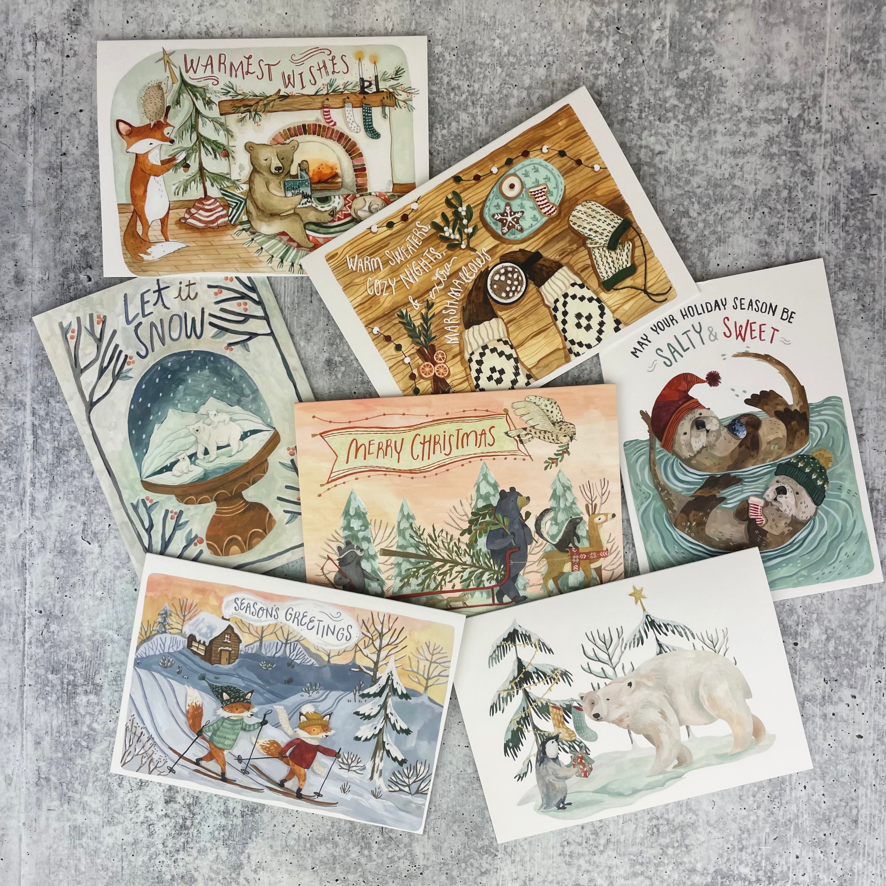2023 Christmas Card Set of 7 - Holiday Greeting Cards for Family & Friends - Perfect for Christmas Wishes, Office Gifts, and Festive Decorations