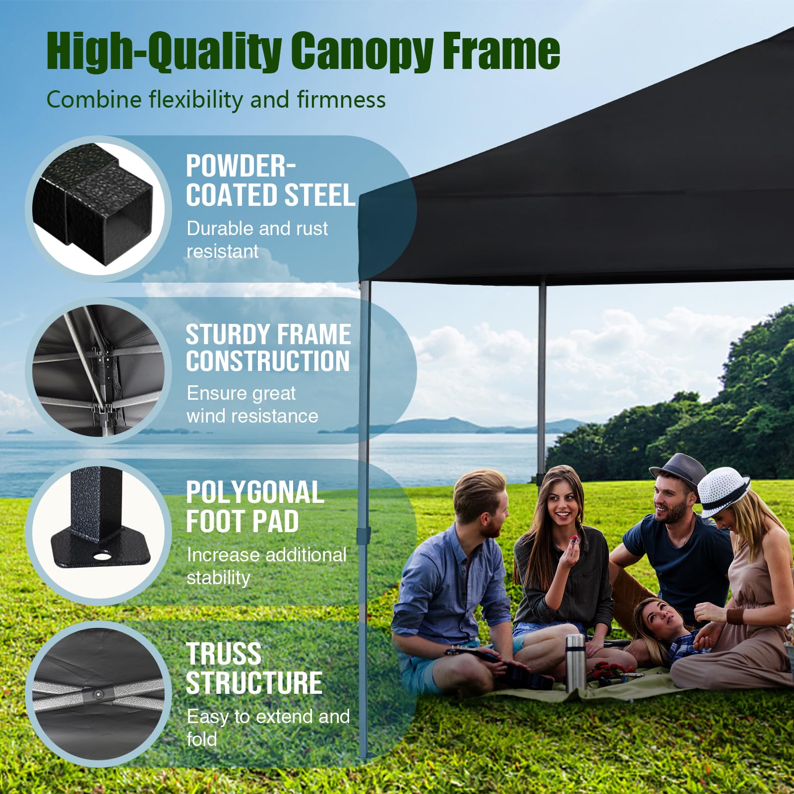Eurmax USA NOMATTER 10x10ft Pop Up Canopy Tent - One-Person Setup Portable Shelter for Outdoor Events, Instant Sun Shade with Bonus 4 Sand Bags (Red) | Perfect for Beach Parties, Farmers Markets, Camping & Backyard BBQs