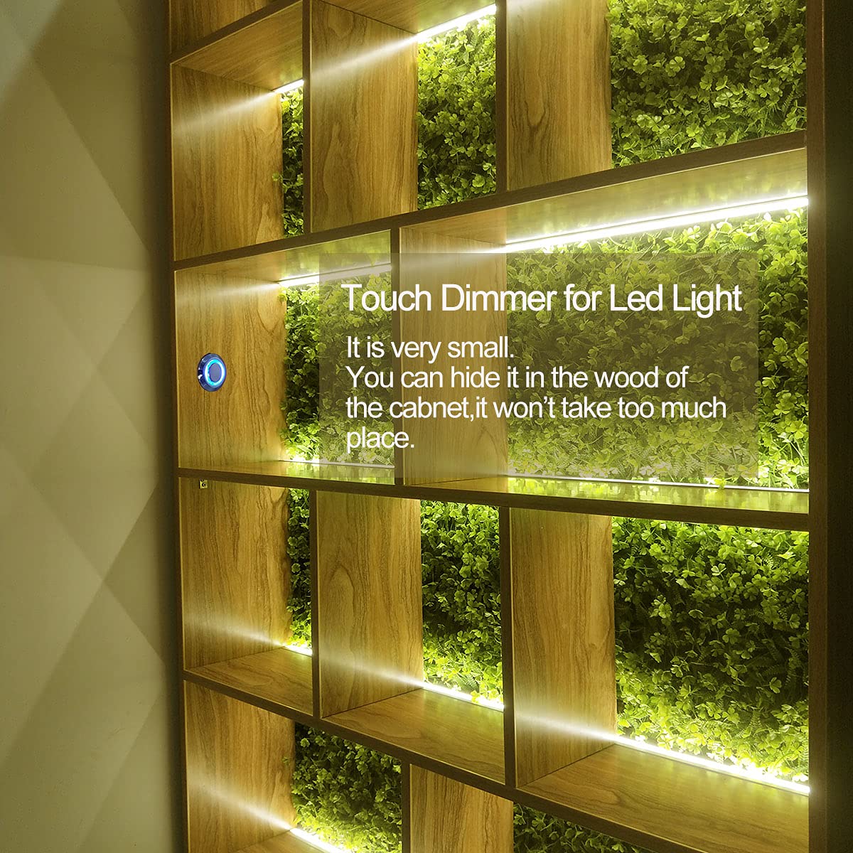 HAMRVL 12V DC Touch Dimmer Switch - On/Off & Stepless Brightness Control for LED Strip Lights (5-24V), Fits 17mm/0.67