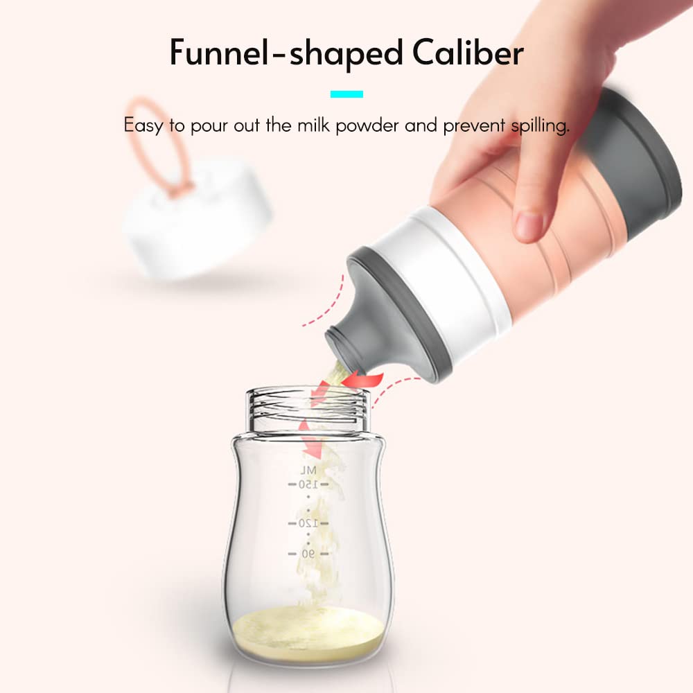 EXCLUZO 4-Layer Portable Baby Formula Dispenser | Travel Milk Powder Storage Container with Handle | Snack Organizer for Nuts, Candy & Dry Food | Perfect for On-the-Go Parents & Daycare Use