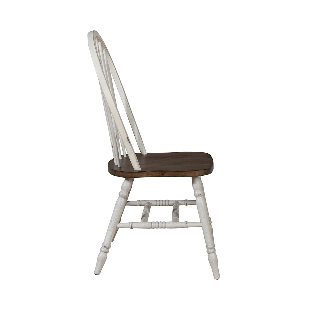 Carolina Crossing Windsor Side Chair in White - Classic Wooden Dining Chair for Kitchen, Dining Room, and Office Use