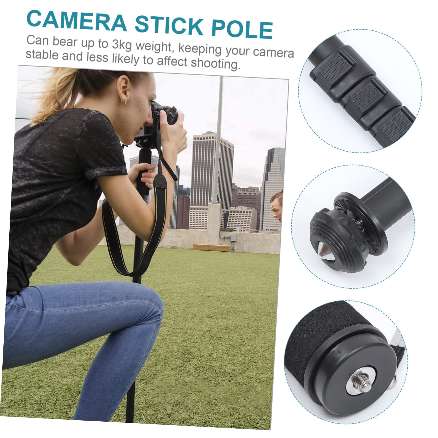 HOMSFOU Aluminum Alloy Telescopic Monopod Tripod Stand for DSLR Camera & Smartphone - Portable Phone Tripod with Adjustable Height WT1003 - Perfect for Travel, Vlogging, Photography & Live Streaming