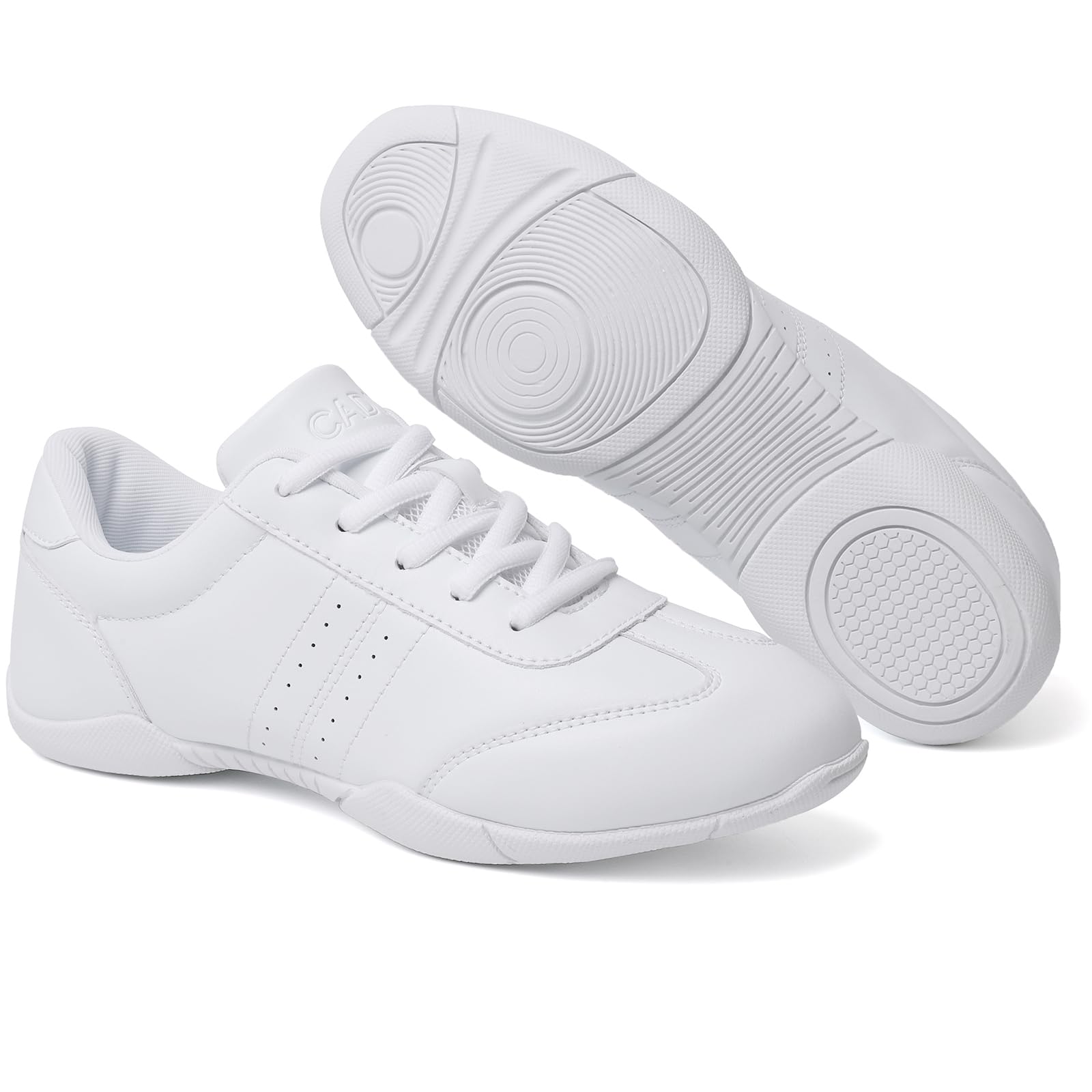 Women's White Cheerleading Shoes - Athletic Dance Sneakers for Girls, Comfortable Flats for Tennis & Walking - Perfect for Cheer Practice, Dance Classes & Casual Wear
