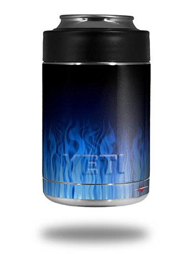 Fire Blue Decal Skin Wrap for Yeti Rambler Colster & RTIC Can Coolers - Durable Vinyl Sticker, Easy to Apply, Custom Fit (Cooler Not Included) - Perfect for Outdoor Adventures, Camping, and Tailgating