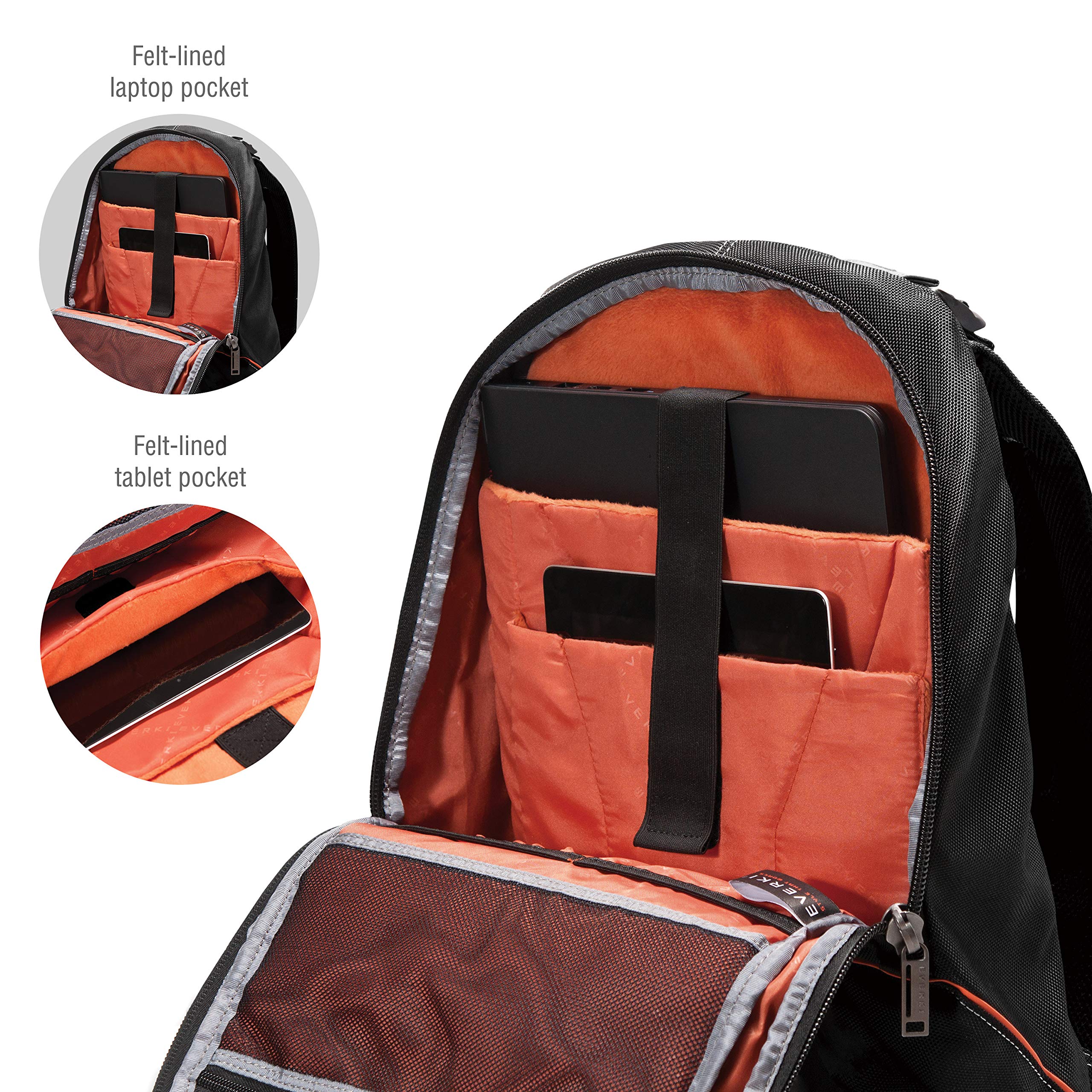 Everki Glide Compact Laptop Backpack for 17.3 Inch Laptops - Lightweight & Durable Black Business Travel Backpack - Perfect for Commuting, Work & College Students