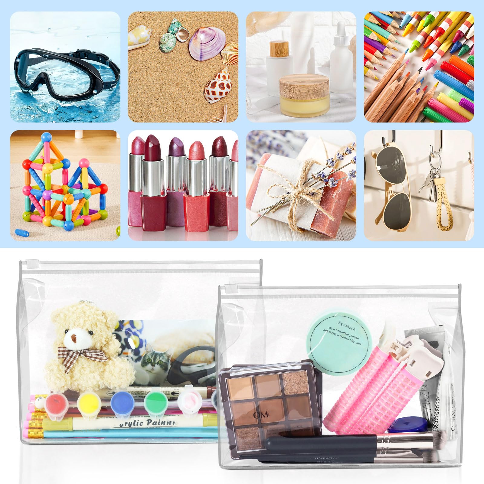 BadenBach 24-Pack Small Clear Makeup Bags - 7.9