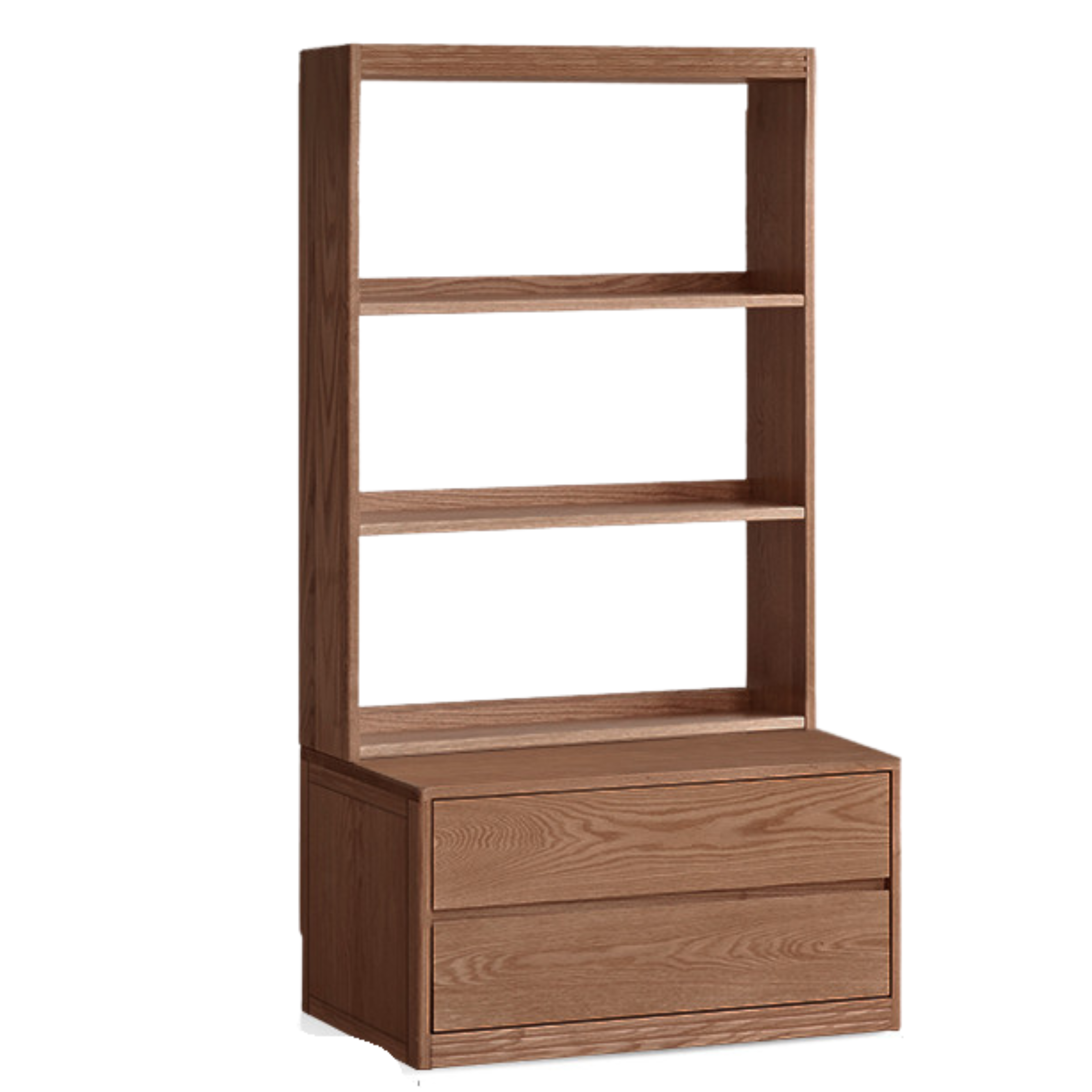 Solid Oak Wood Wall-to-Wall Bookshelf with Built-in Seat - Perfect for Home Library, Study Room & Living Room Storage