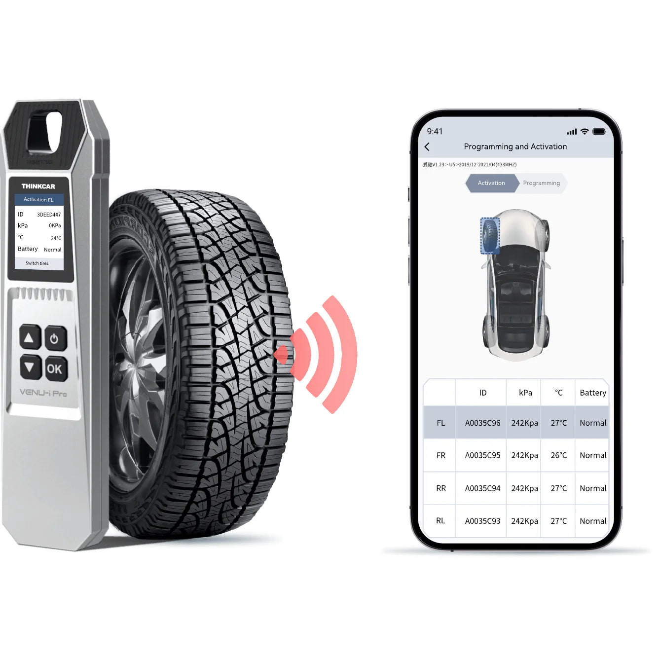 THINKCAR VENU iPro Smart TPMS Diagnostic Scanner Tool - Wireless Tire Pressure Monitoring System for Cars, Trucks & SUVs - Perfect for Auto Shops & DIY Vehicle Maintenance
