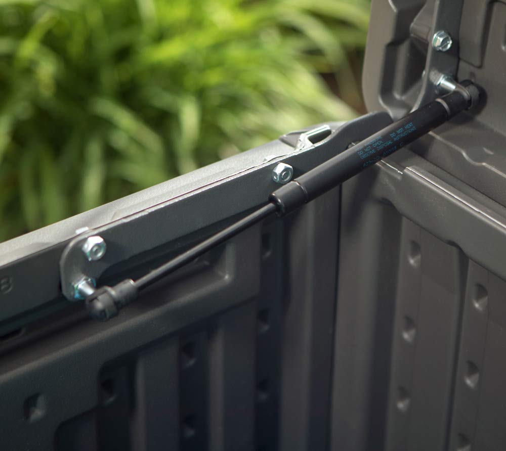 LIFETIME 60298 Heavy Duty 130-Gallon Outdoor Storage Deck Box - Waterproof & Weather-Resistant - Perfect for Patio Furniture Covers, Pool Toys, and Garden Tools Storage (Gray)