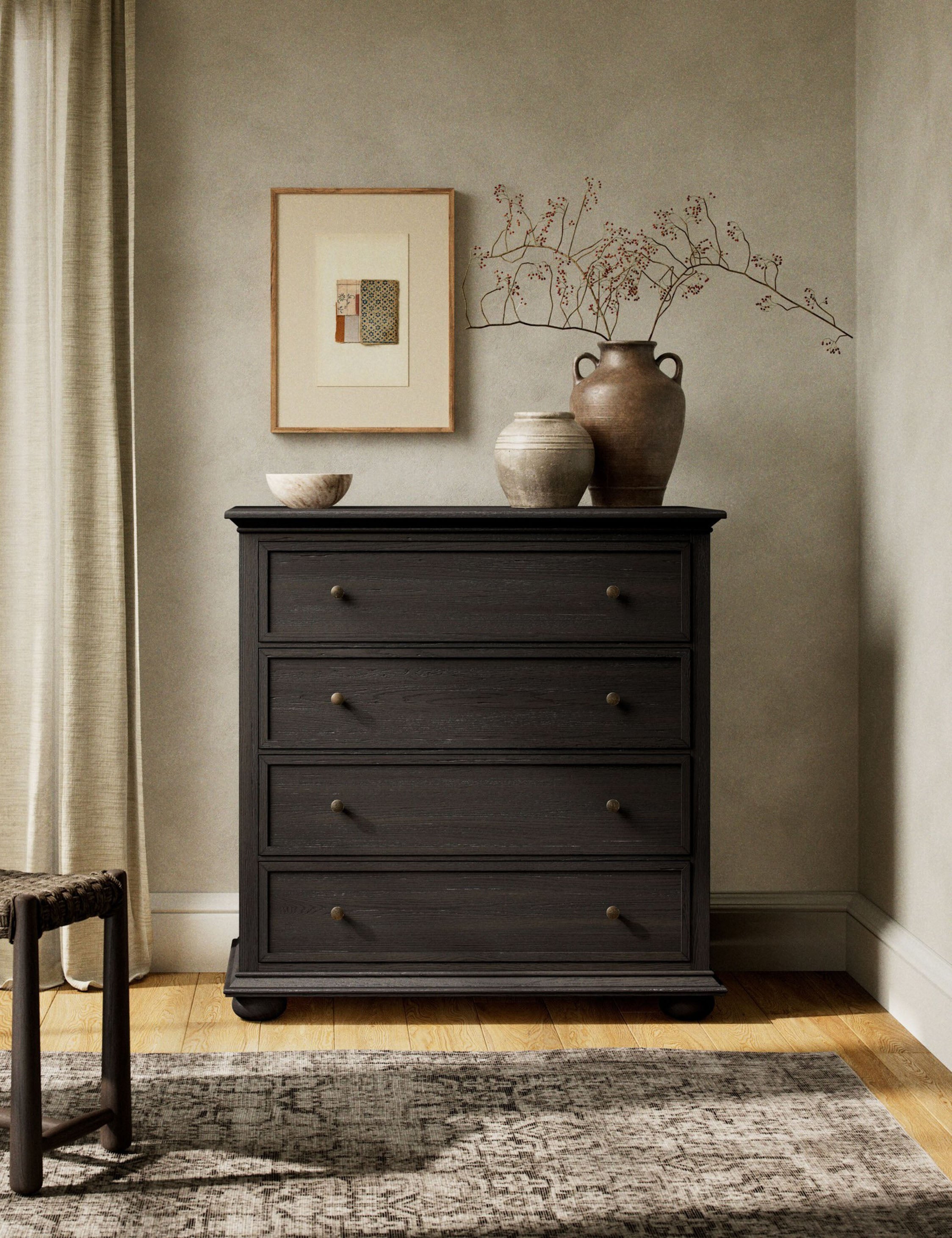 Stylish Geoffrey Tall Dresser by Amber Lewis x Four Hands - Modern Bedroom Storage Solution for Organizing Clothes & Accessories
