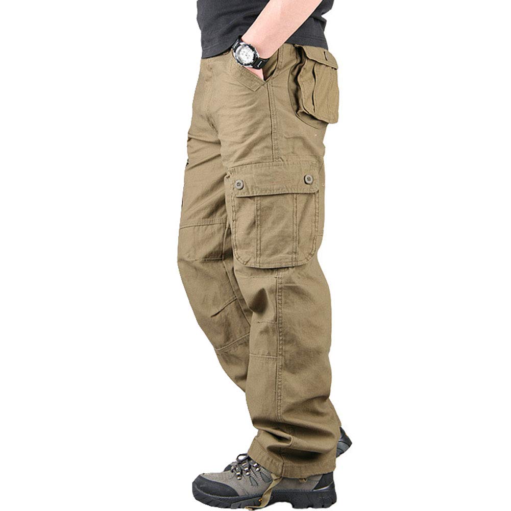 Lilychan Men's Lightweight Cargo Pants - Hiking, Army Combat & Work Pants with 6 Pockets - Durable Outdoor & Casual Wear for Hiking, Camping & Everyday Use