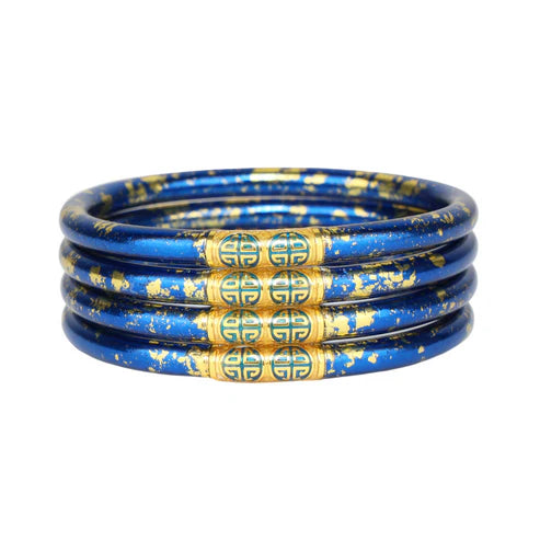 BuDhaGirl Koi Saffir All Weather Bangles - Set of 4 Waterproof Bracelets for Yoga, Swimming & Outdoor Activities