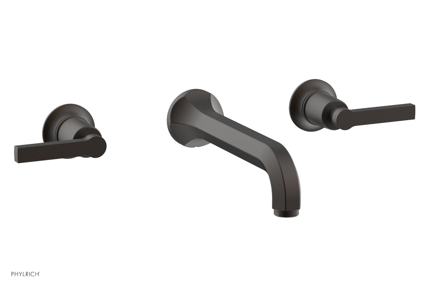 HEX MODERN Wall Mount Lavatory Faucet Set with Lever Handles - Model 501-12 - Perfect for Bathroom Sink, Powder Room & Guest Bath Installation