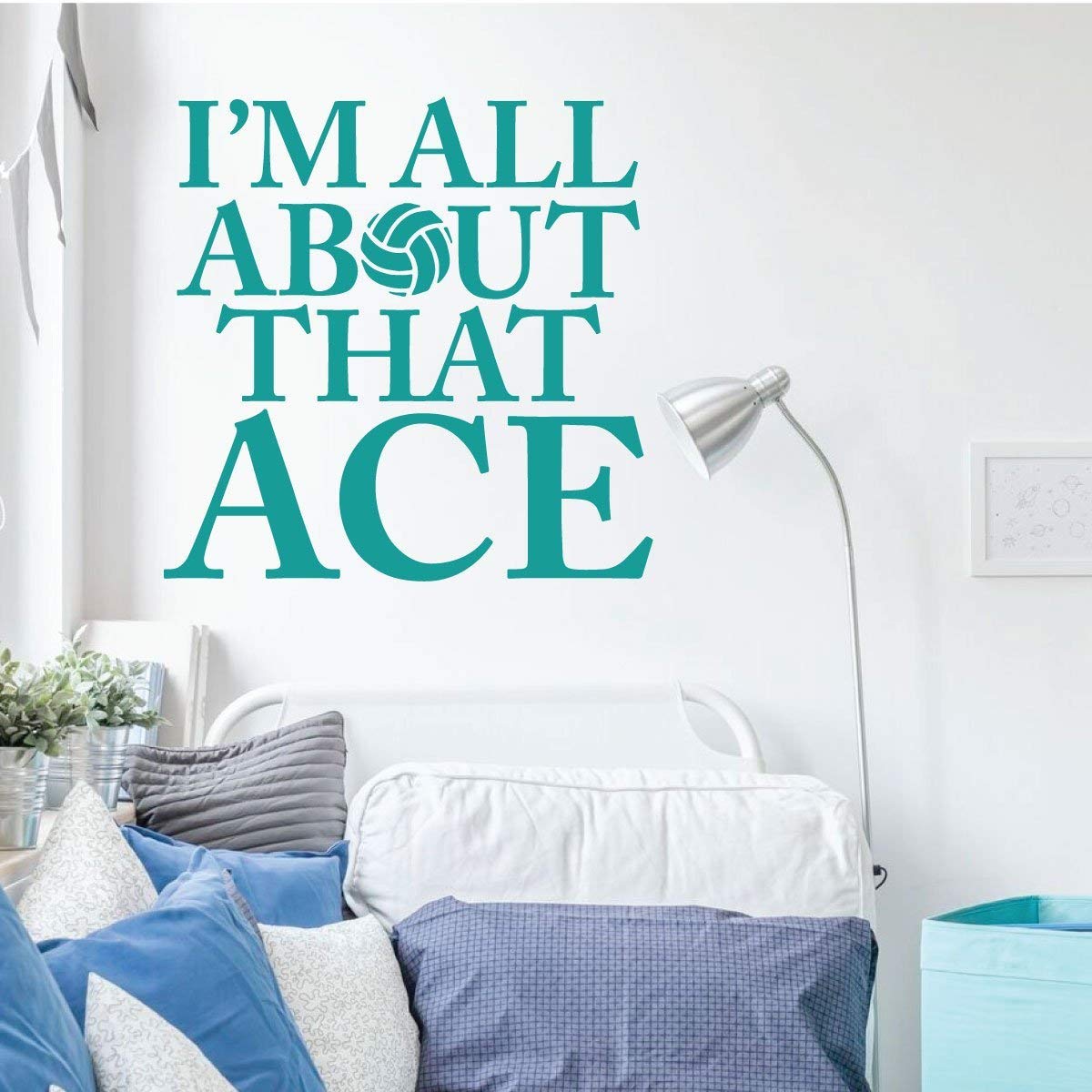 Volleyball Wall Decal - Ace Sports Vinyl Sticker for Girls Bedroom & Playroom - Removable Sports Decor - Perfect for Volleyball Lovers & Team Spirit