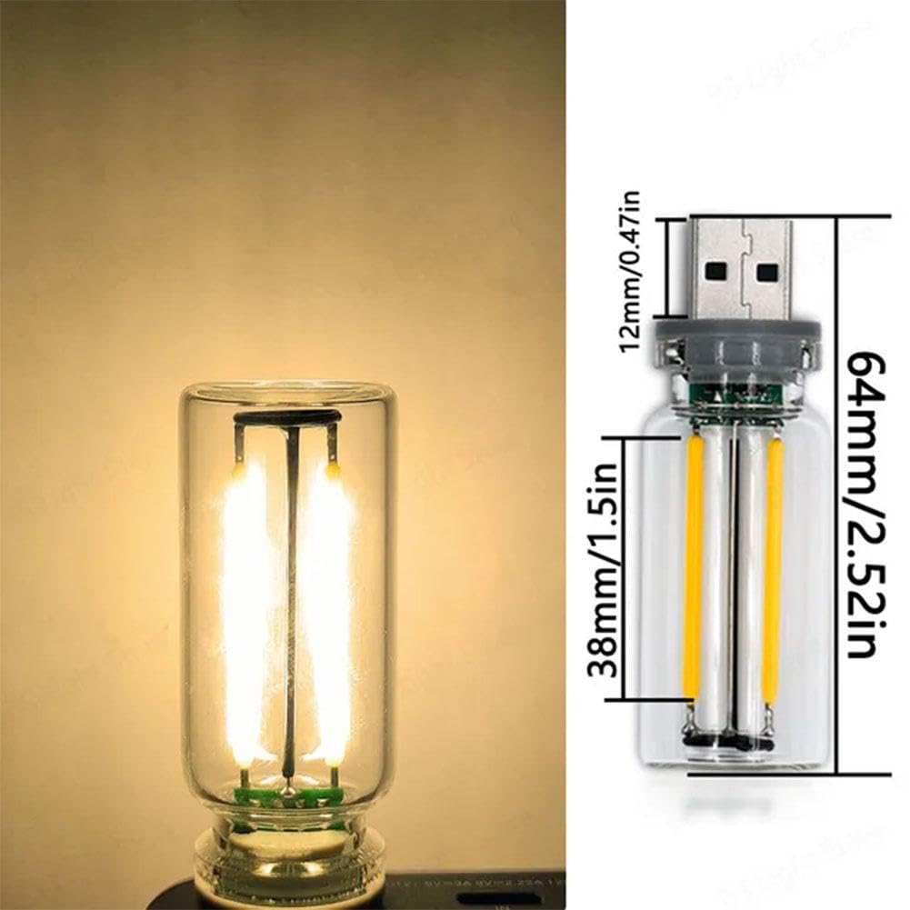 Retro USB LED Car Interior Atmosphere Lamp - Touch Control Dimmable Night Light with Plug-in Charging Port | Perfect for Car Decor, Mood Lighting & Night Driving