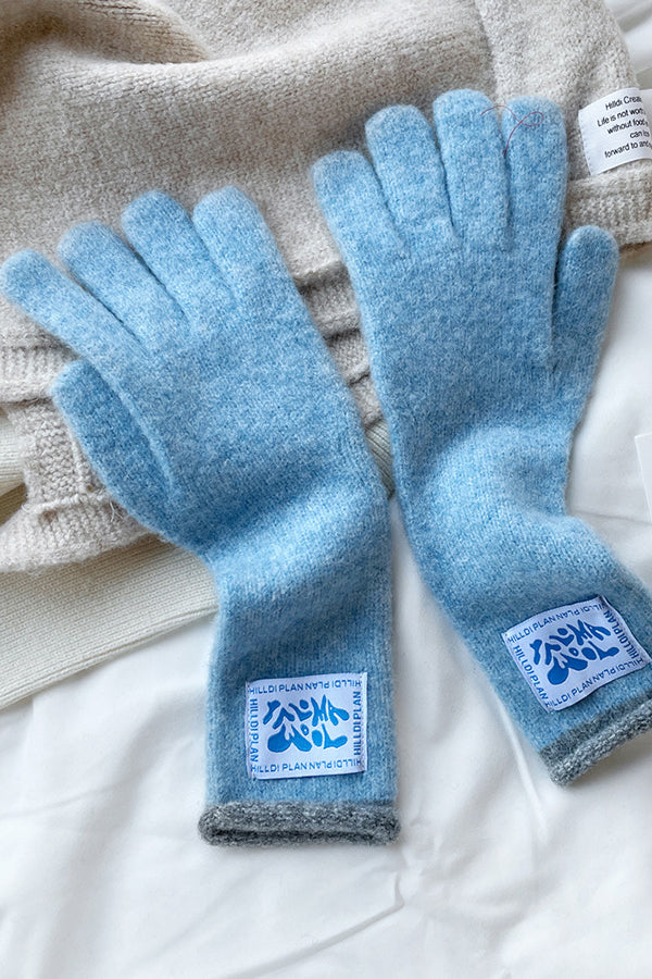 Solid Color Macaron Warm Knitted Touchscreen Gloves for Women - Soft Winter Gloves for Phone Use, Driving, and Outdoor Activities