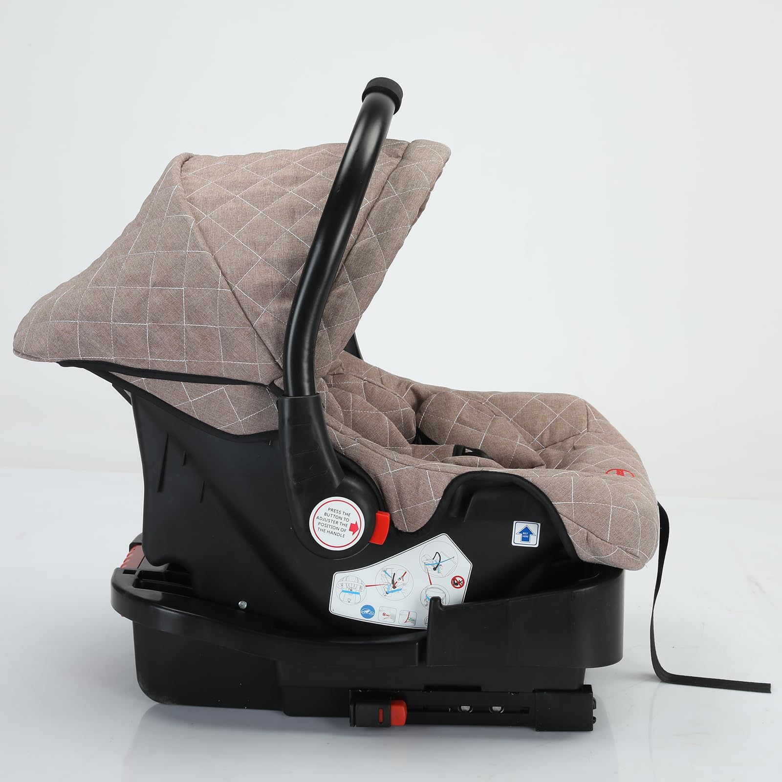 3 in 1 Baby Travel System - Reversible Stroller with Luxury High Landscape Pram & Foldable Design | UDV9-KHAKI with Base | Perfect for Newborns, Toddlers & Traveling Families (Ideal for Shopping, Park Walks & Air Travel)