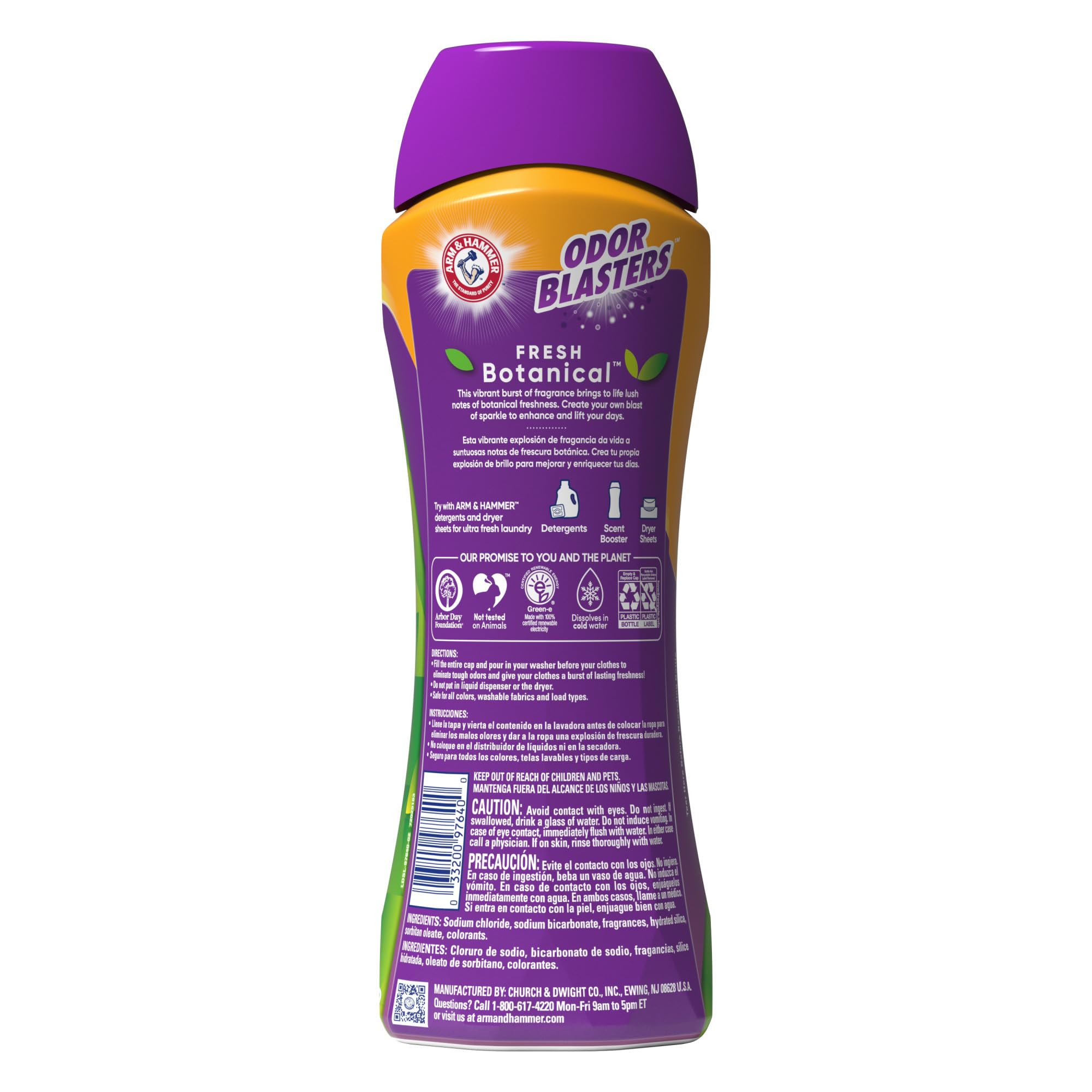 ARM & HAMMER Odor Blasters In-Wash Scent Booster, Fresh Botanical - 24 Oz | Laundry Detergent Enhancer for Long-Lasting Fragrance | Perfect for Gym Clothes, Workout Gear & Musty Fabrics