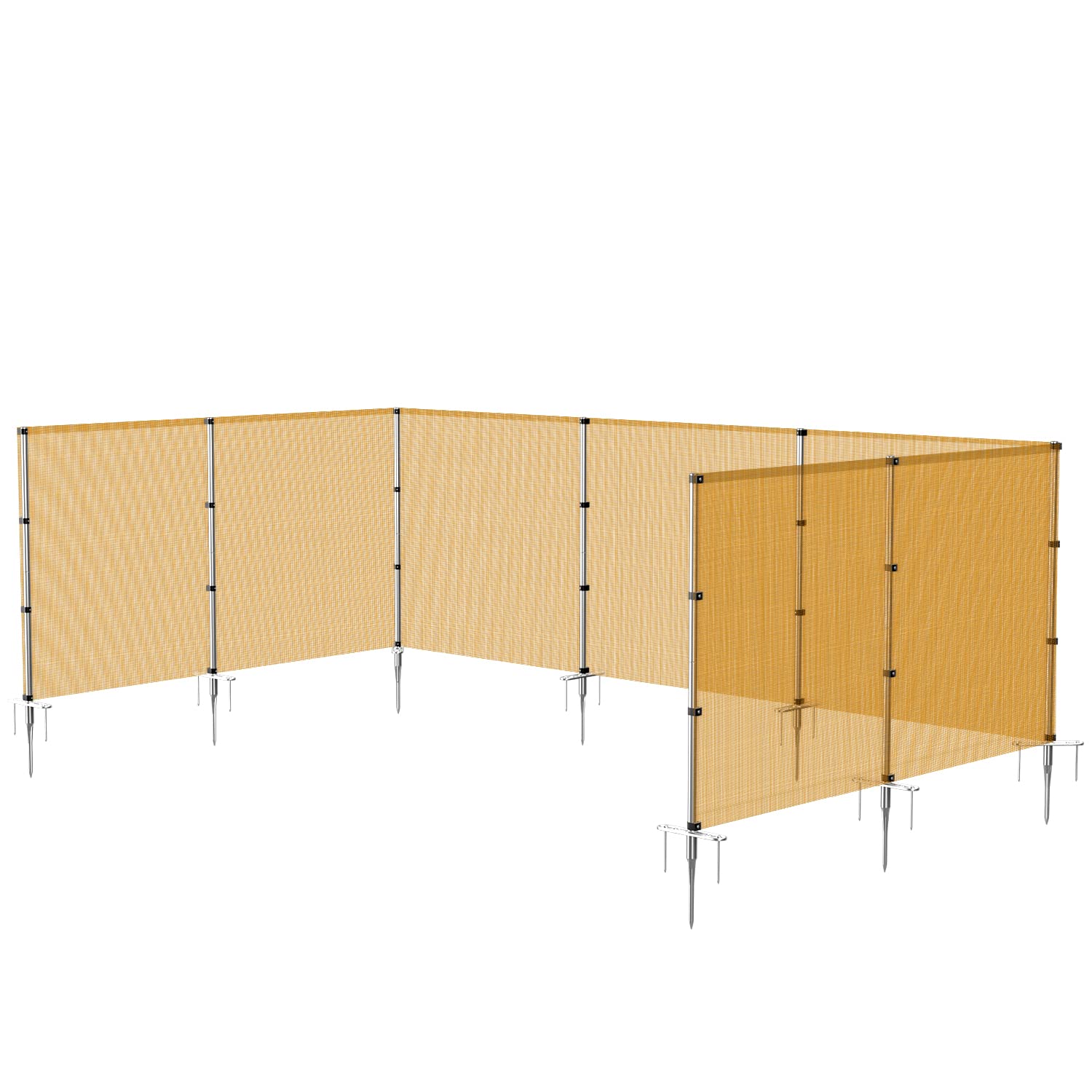 Coarbor 4'x101' Removable Outdoor Privacy Fence Panel - Portable Pool, Dog, Chicken & Vegetable Garden Barrier with Spikes & Poles (Orange) | Perfect for Backyard, Patio & Yard Security