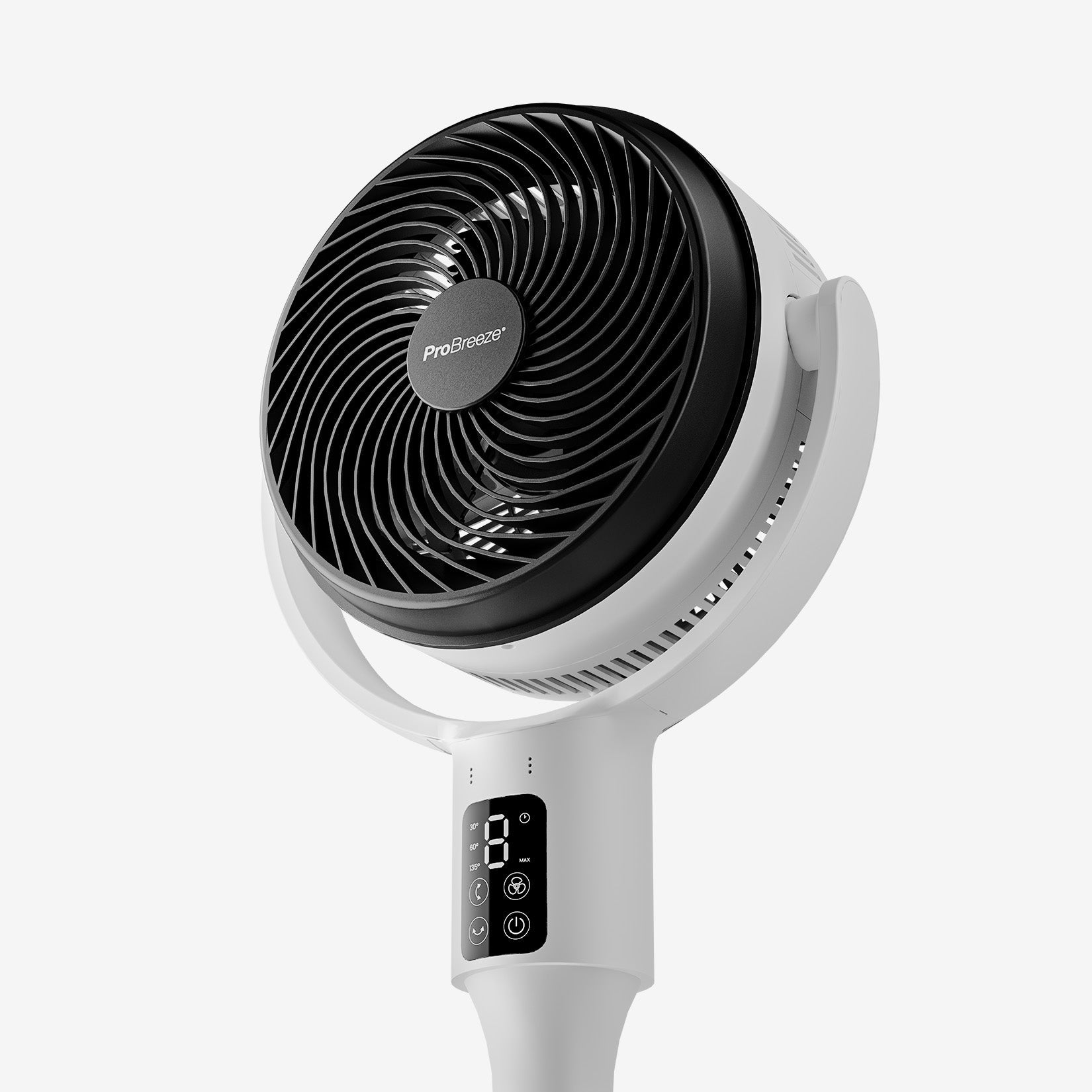 AirFlo 43 Hybrid Pedestal Fan - Ultra Quiet Air Circulator Fan with Remote Control - White - Perfect for Home, Office, and Bedroom Cooling