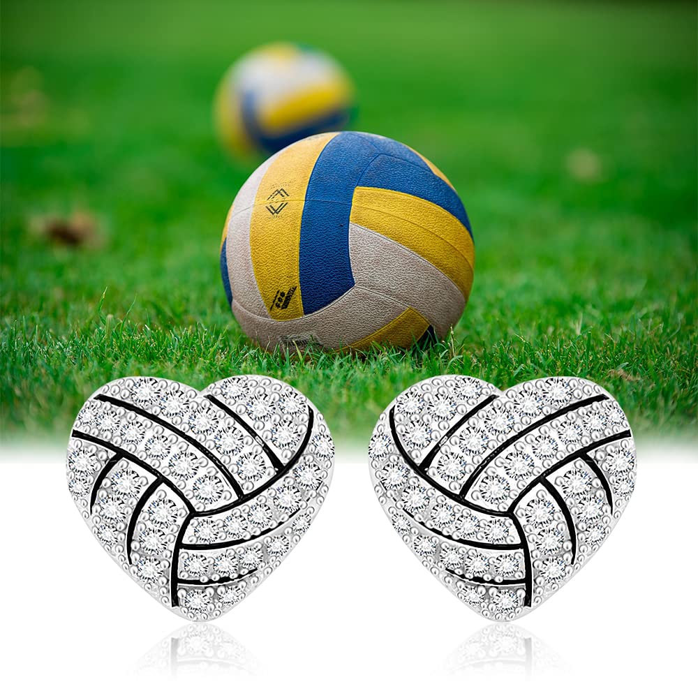 Baseball & Volleyball Stud Earrings for Women - Sterling Silver Panda, Horse, Cardinal & Frog Jewelry - Perfect Gift for Softball Fans & Sports Lovers - Great for Game Days, Parties & Casual Wear