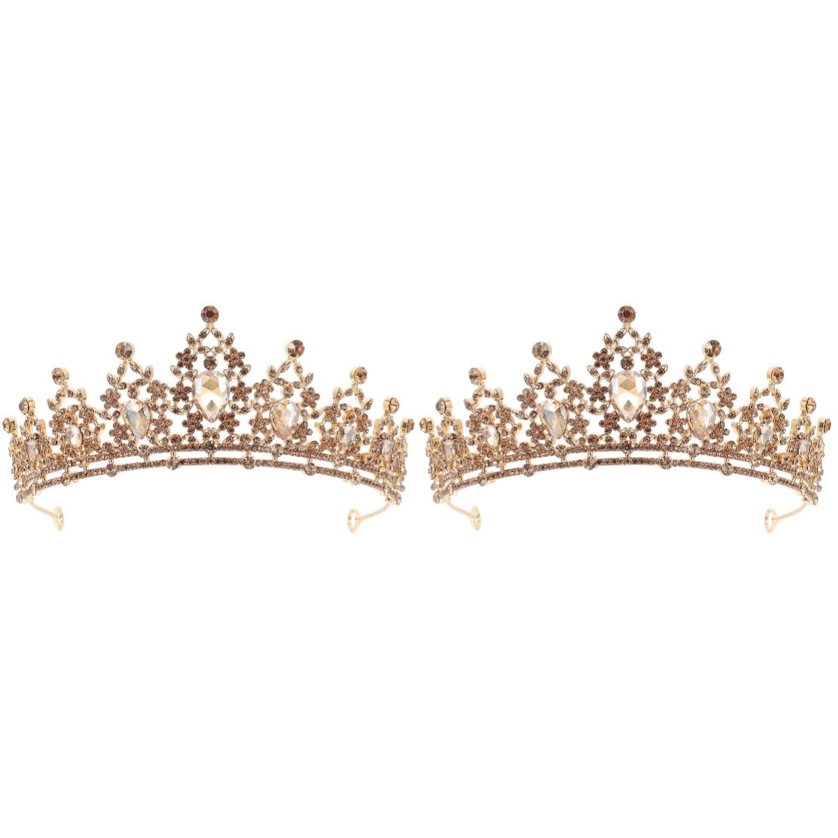 FOMIYES 2-Piece Rhinestone Bridal Tiara Set - Sparkling Wedding Headpiece for Women, Alloy Crystal Crown with Diamonds for Bride, Princess, Pageant, Birthday | Perfect for Weddings, Prom, Quinceañera, and Special Occasions