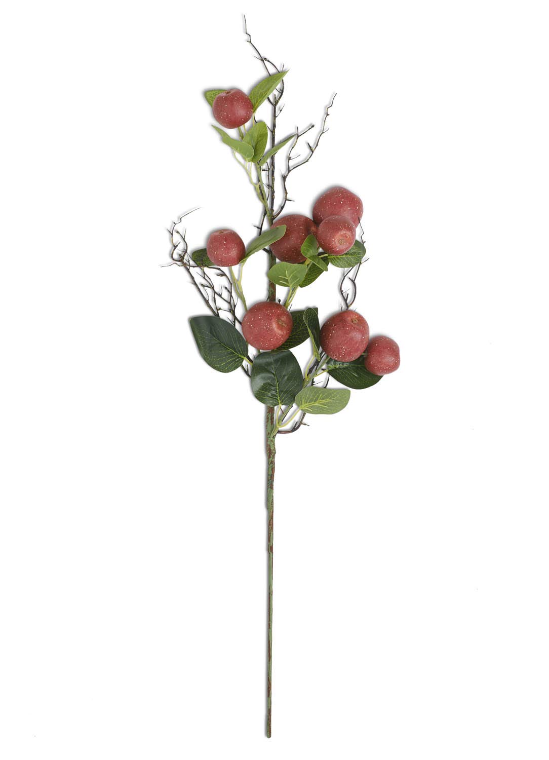 K&K Interiors 31 Inch Artificial Red Apple with Twig & Foliage Stem - Realistic Home Decor for Centerpieces, Fall Table Decor, Thanksgiving & Christmas Arrangements