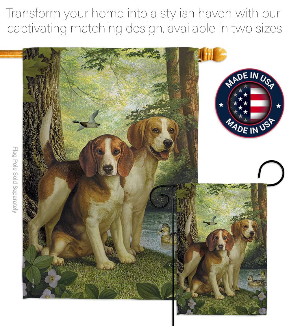 Beagles & Duck Pet Decor Flags - 28