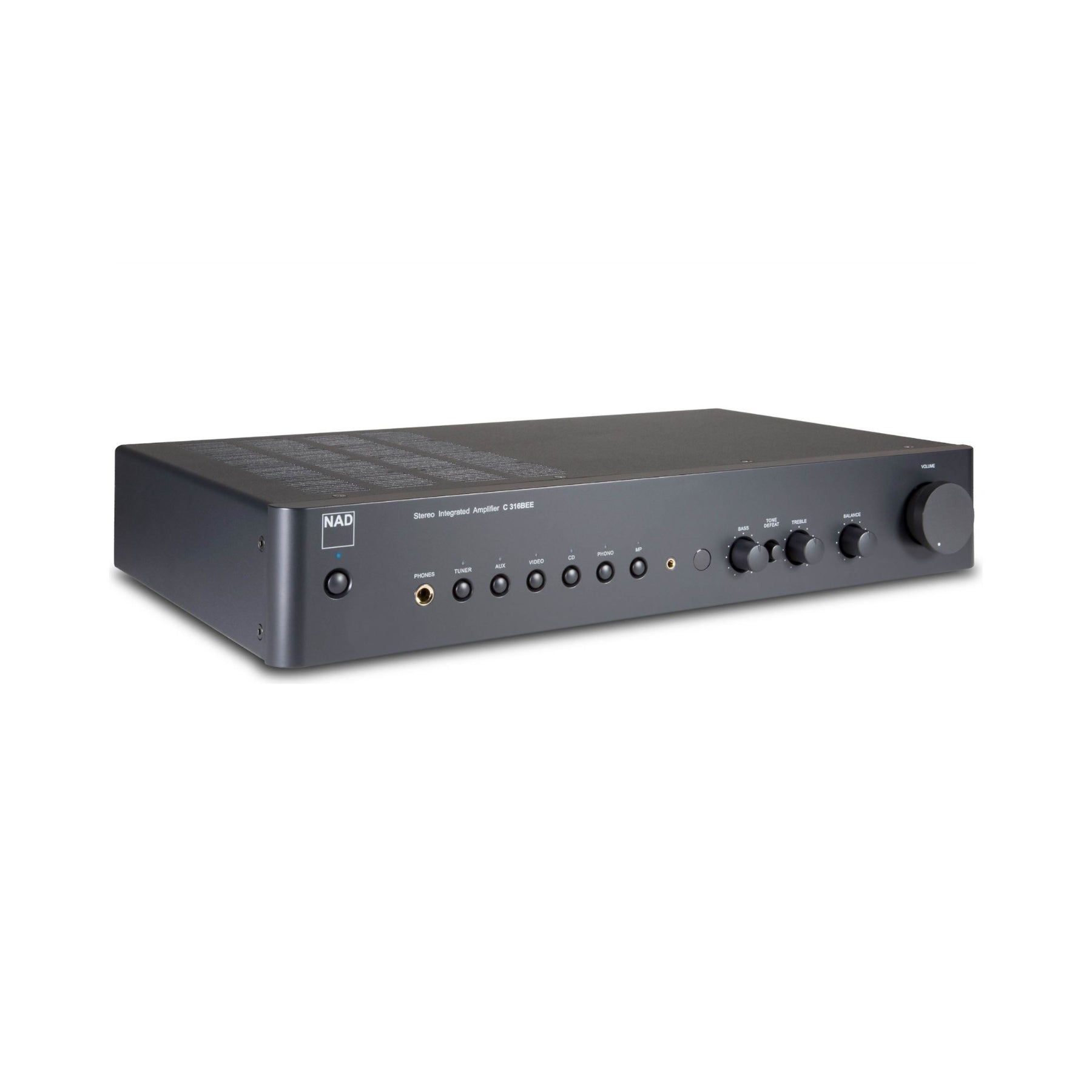NAD C 316BEE V2 Stereo Integrated Amplifier - HiFi Audio System for Home Theater, Music Listening & Vinyl Records (60W x 2, MM Phono Input, Speaker Connections)