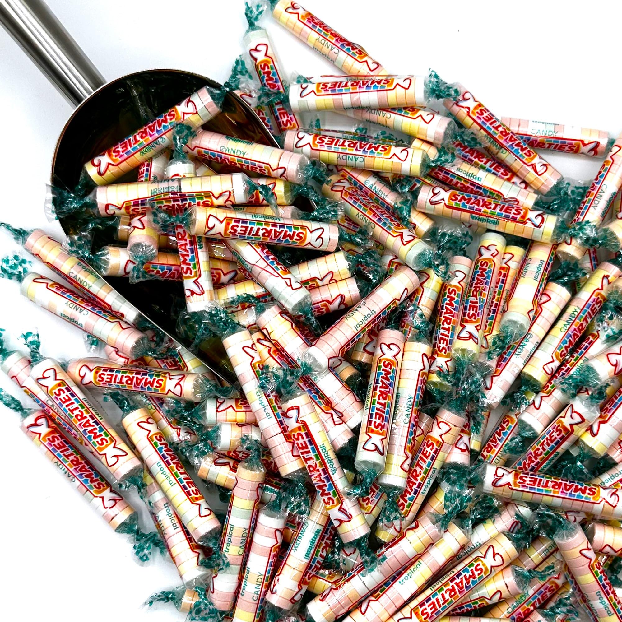 Smarties Tropical Flavor Candy Rolls - 1 Pound Bulk Bag of Individually Wrapped Classic Candies - Perfect for Movie Theaters, Birthday Parties & Halloween Treats