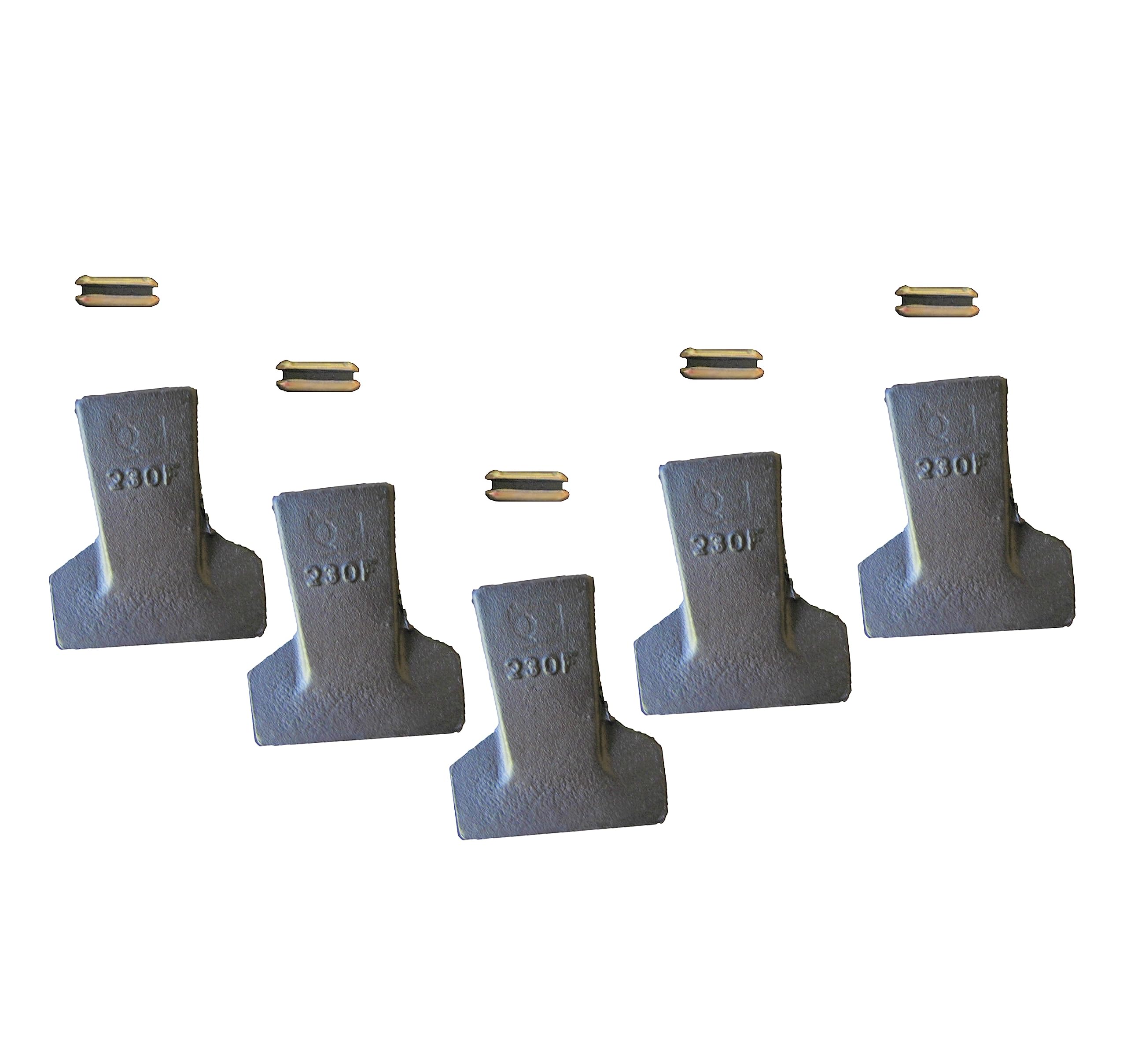 230F Flare Wide Digging Bucket Teeth - 5 Pack with 23FP Flex Pins | Compatible with 230CF, 230F-6, 23FP-6, 230F, 23FP, 230F-5, 23FP-5 | Heavy-Duty Excavator Replacement Parts for Construction & Landscaping