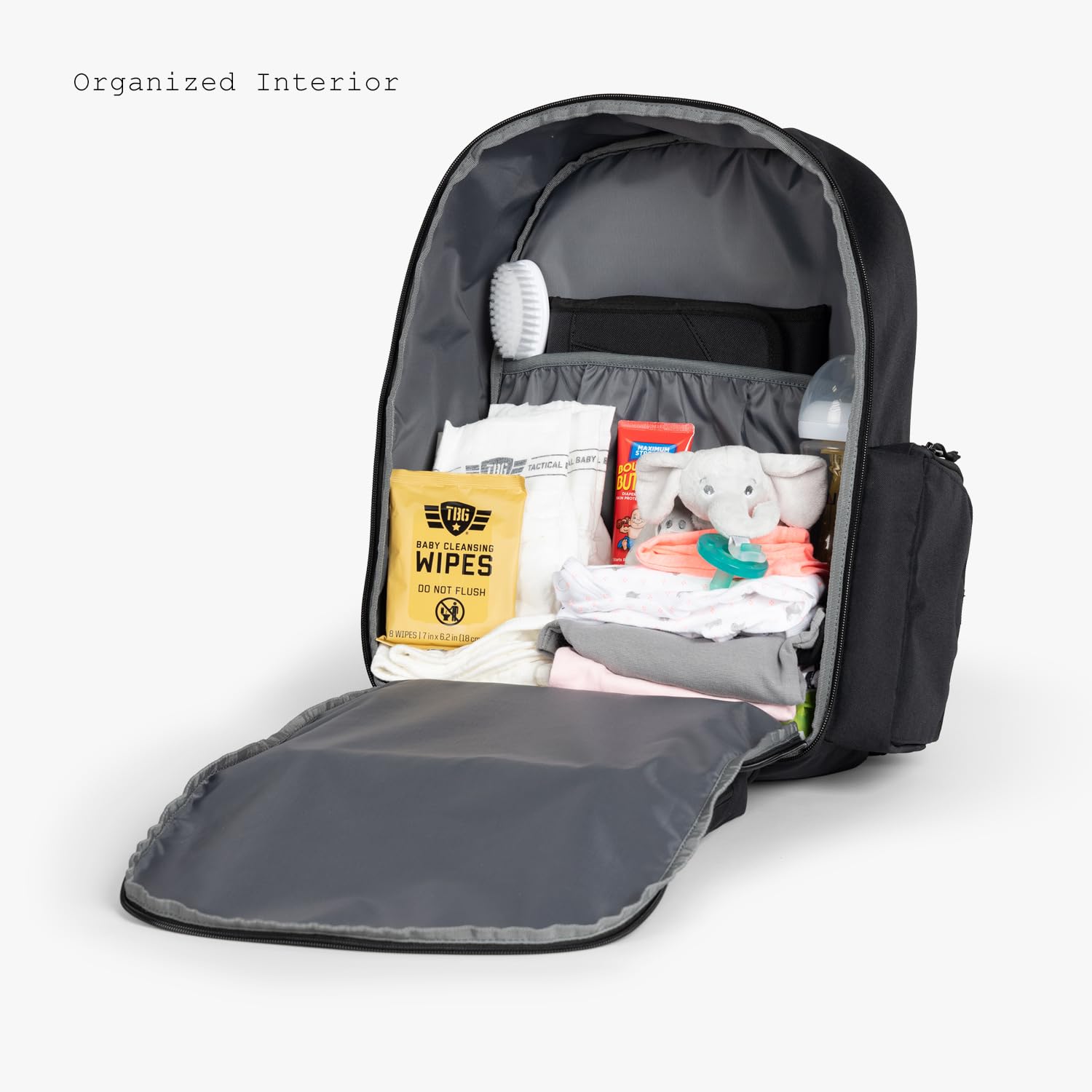 Tactical Baby Gear Classic Diaper Bag Backpack - Waterproof & Durable Carbon Gray Diaper Backpack for Parents - Perfect for Travel, Hiking & Everyday Use