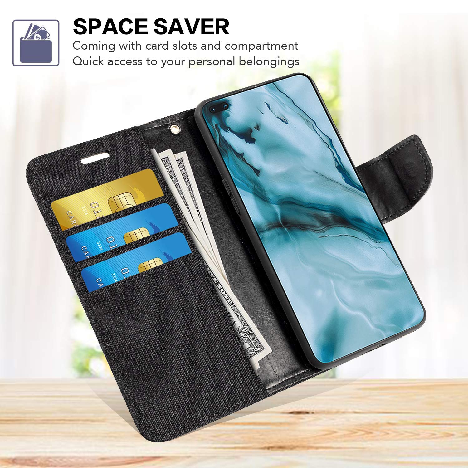 Premium Leather Wallet Case for Motorola Moto Edge 20 Pro (6.67