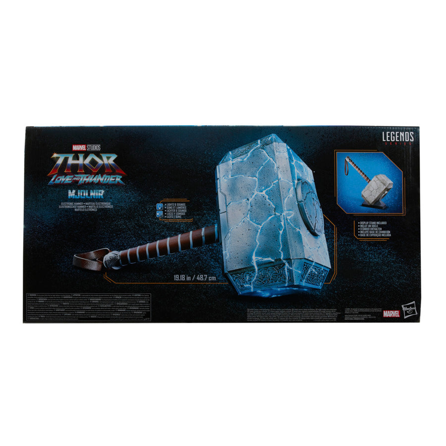 Marvel Legends Series Thor: Love and Thunder Electronic Mjolnir Hammer - Collectible Light and Sound Replica for Fans, Cosplay, and Display