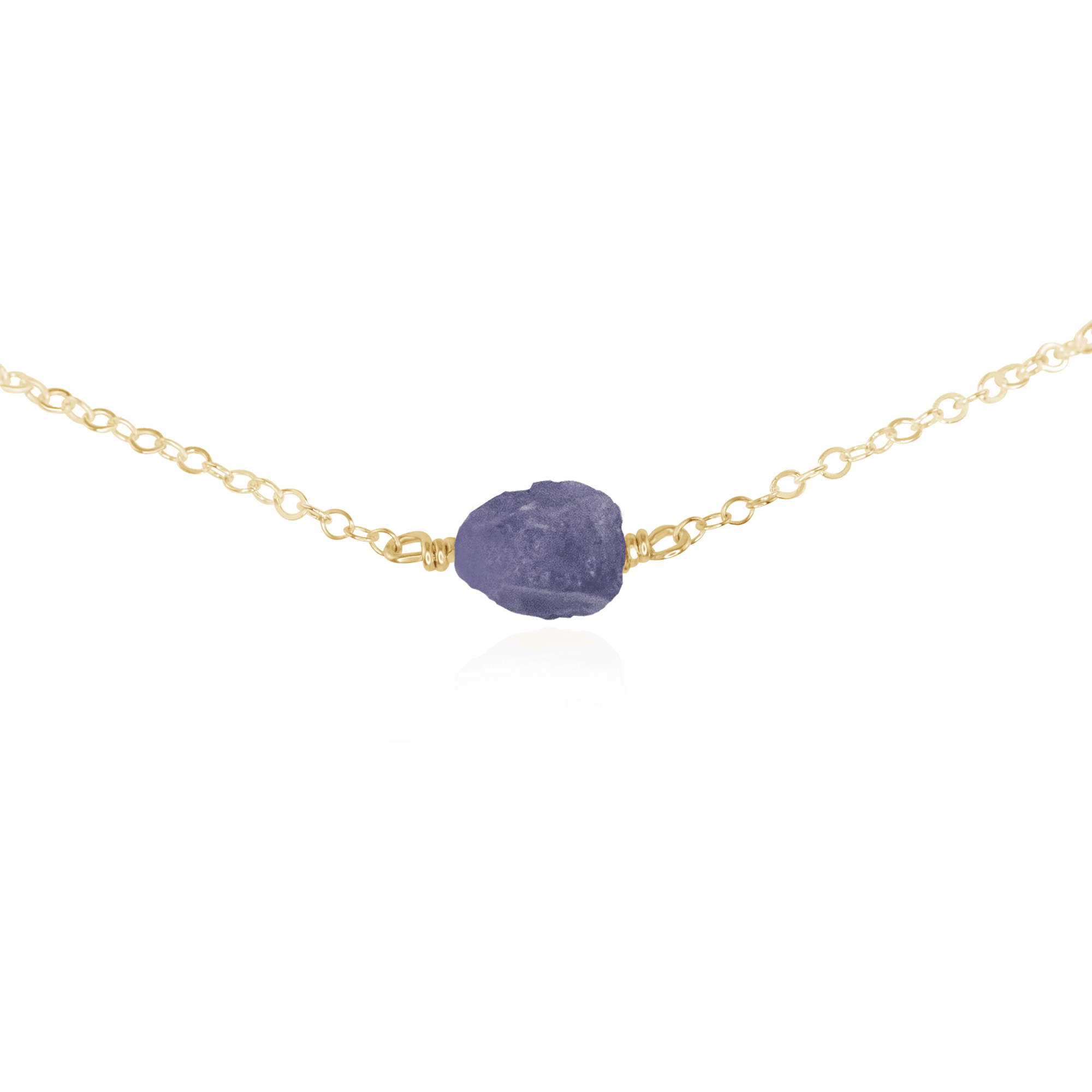 Natural Tanzanite Crystal Nugget Choker Necklace - Raw Tanzanite Gemstone Jewelry for Women - Perfect for Boho, Wedding & Everyday Wear