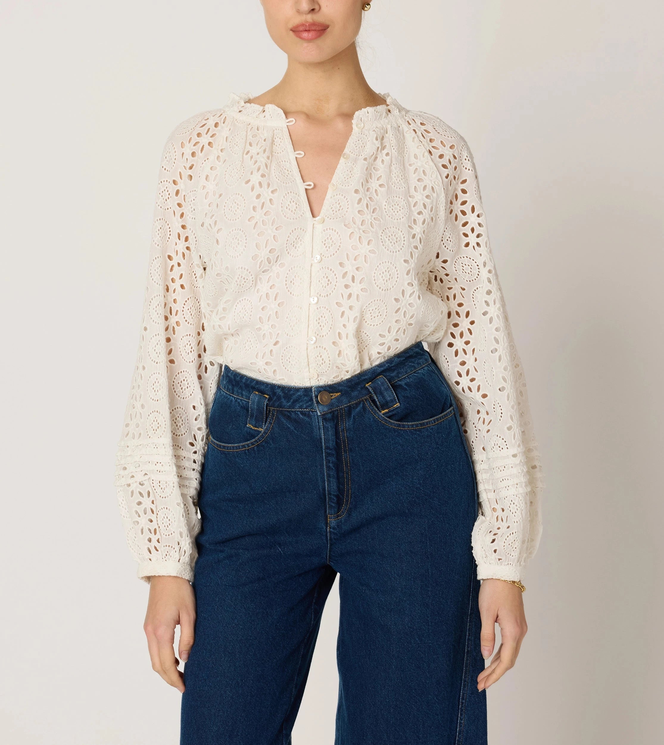 Alicia Blouse Women's Ivory Top - Elegant Casual & Office Wear for Women | Perfect for Work, Date Night & Special Occasions