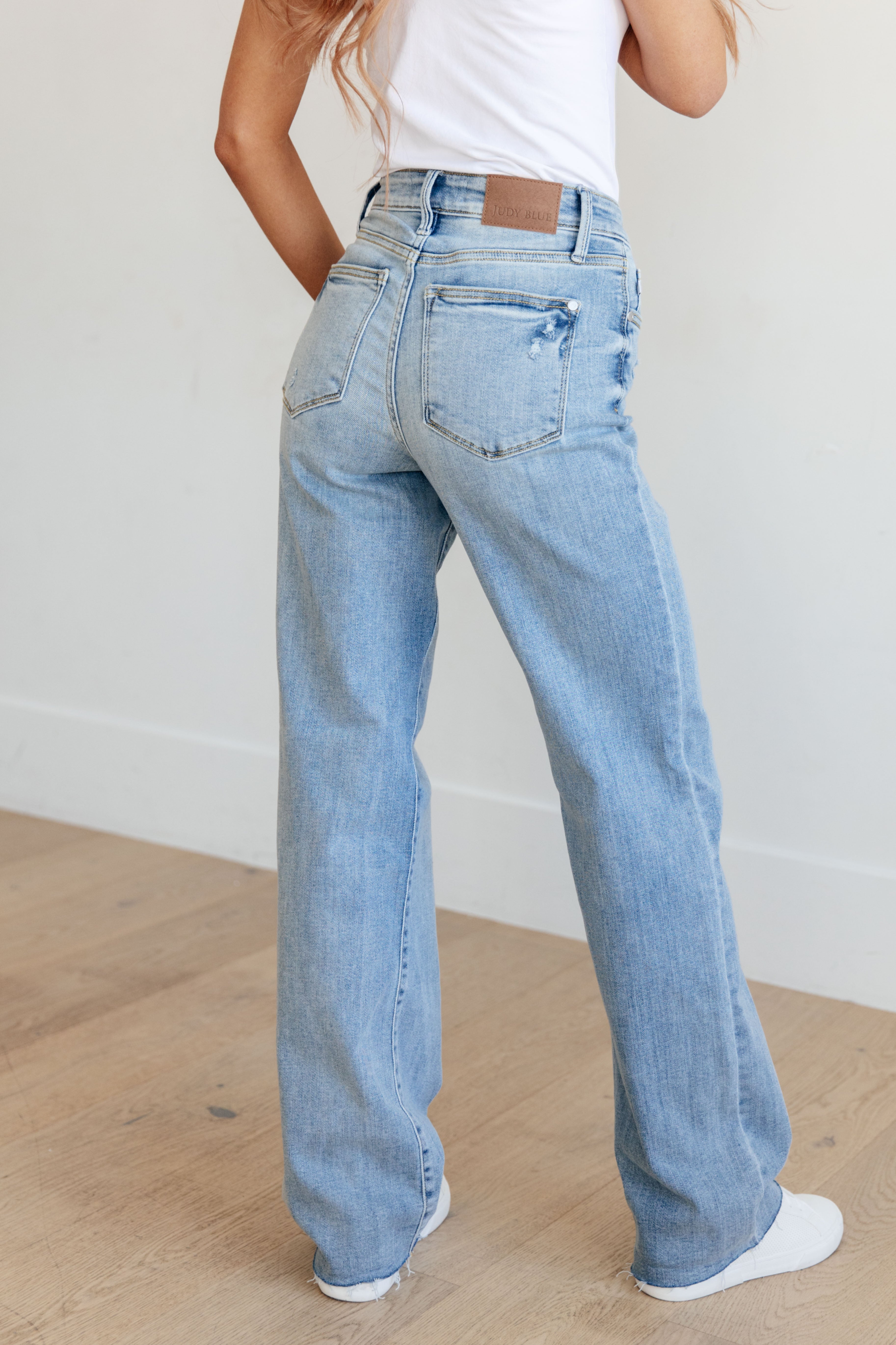 Mildred High Rise V Front Waistband Straight Leg Jeans for Women | Comfortable Stretch Denim Pants | Perfect for Casual Wear, Office & Date Night