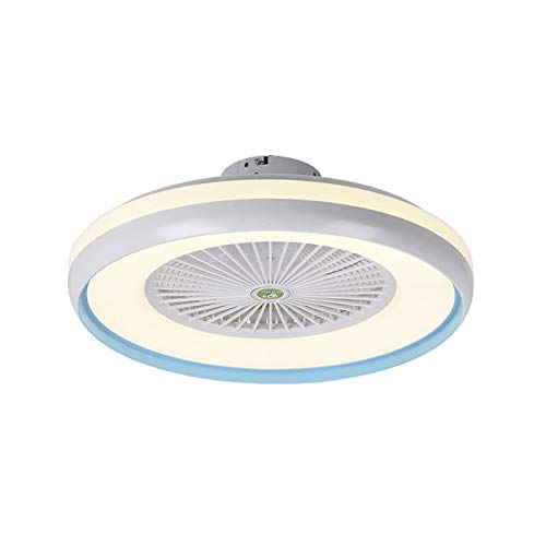Modern Dimmable LED Ceiling Fan with Remote Control - 5-Blade Flush Mount Light Fixture for Kids Bedroom, Living Room & Dining Room - Energy Efficient Metal & Acrylic Design (Blue) | Perfect for Cooling & Lighting Your Home Spaces