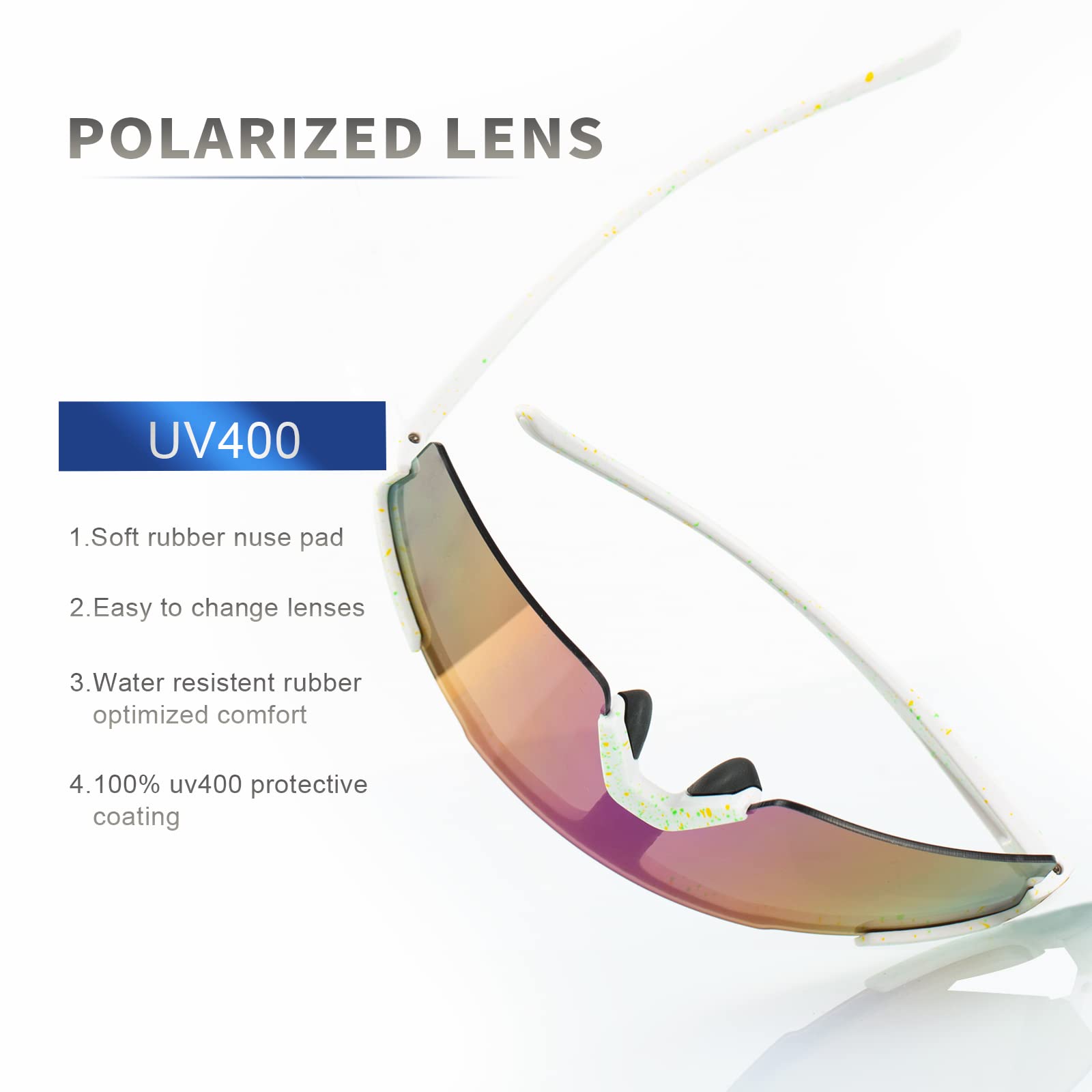 Polarized Sports Sunglasses for Men & Women - UV Protection Cycling Running Golf Baseball Fishing Glasses - Perfect for Outdoor Activities & Sports