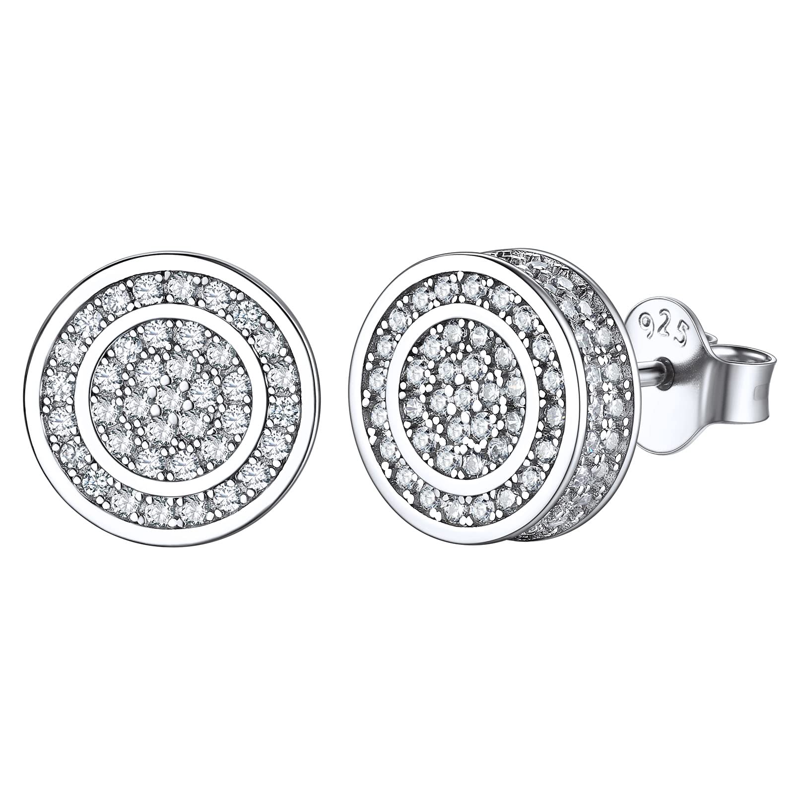 ChicSilver 925 Sterling Silver CZ Stud Earrings for Women & Men - Hypoallergenic Jewelry for Daily Wear