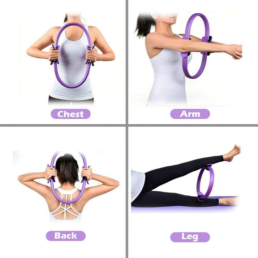 Dual Grip Yoga Circle Pilates Ring - Fitness Workout Tool for Women, Home Gym & Indoor Exercise - Perfect for Yoga, Pilates, Strength Training & Toning