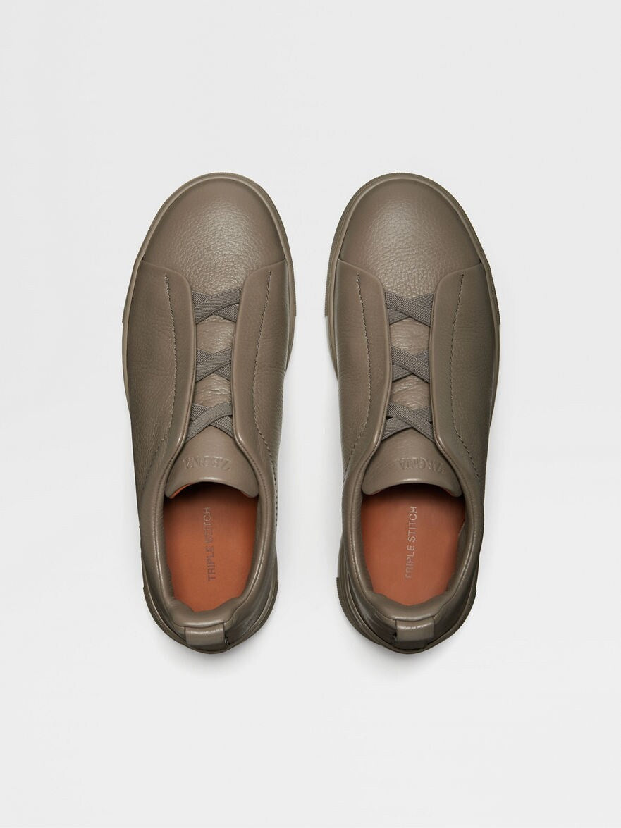 ZEGNA Olive Green Triple Stitch Sneakers for Men - Premium Comfort & Style - Perfect for Casual Wear, Office & Outdoor Activities
