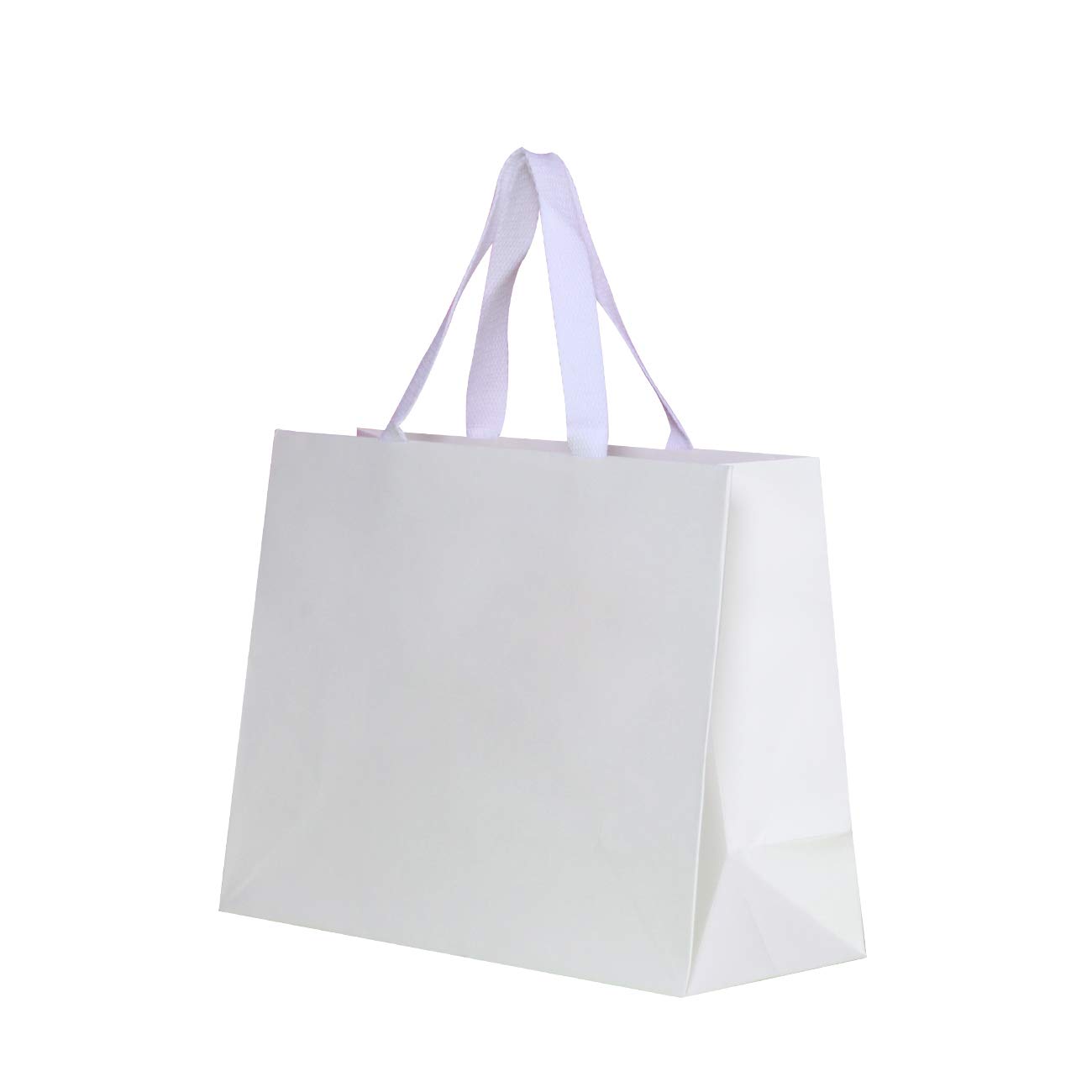10-Pack Large White Paper Gift Bags with Cotton Handles - 15.7x5.5x11.8 Inches - Thick & Sturdy for Wedding, Birthday, Baby Shower & Party Favors