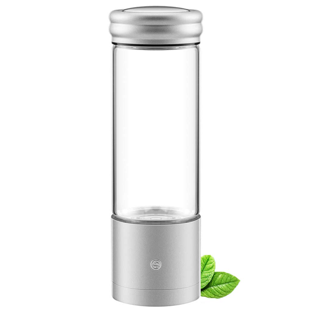 Hydrogen Water Bottle 350ml - Portable Alkaline Water Ionizer with USB Charging, Glass Hydrogen Water Generator for Office, Travel, Gym & Home Use - Boost Hydration & Energy Anywhere