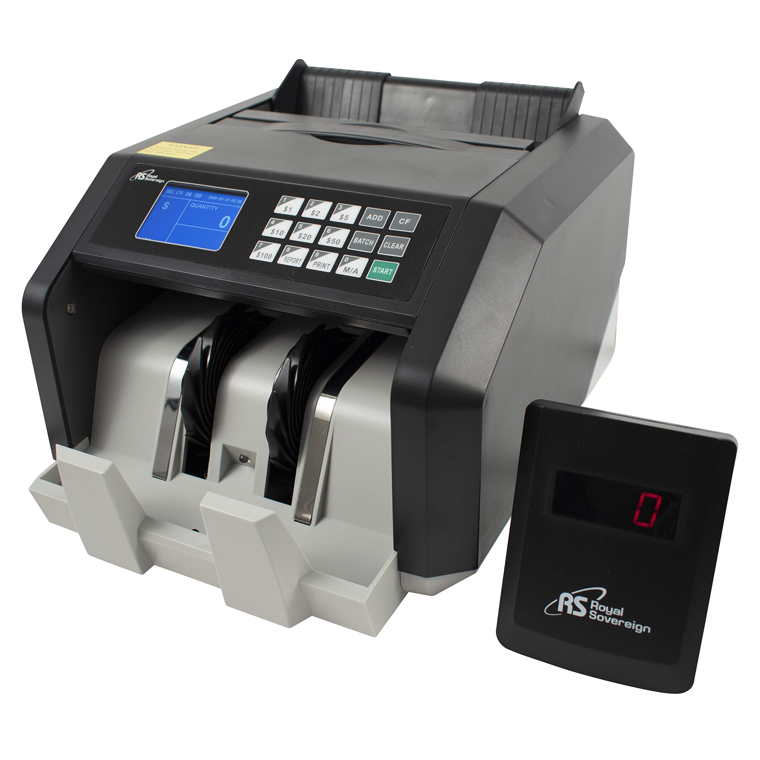 Royal Sovereign RBC-ES250 High Speed Money Counter Machine with UV/MG/IR Counterfeit Detection & Value Counting - Perfect for Banks, Retail Stores, and Cash-Intensive Businesses