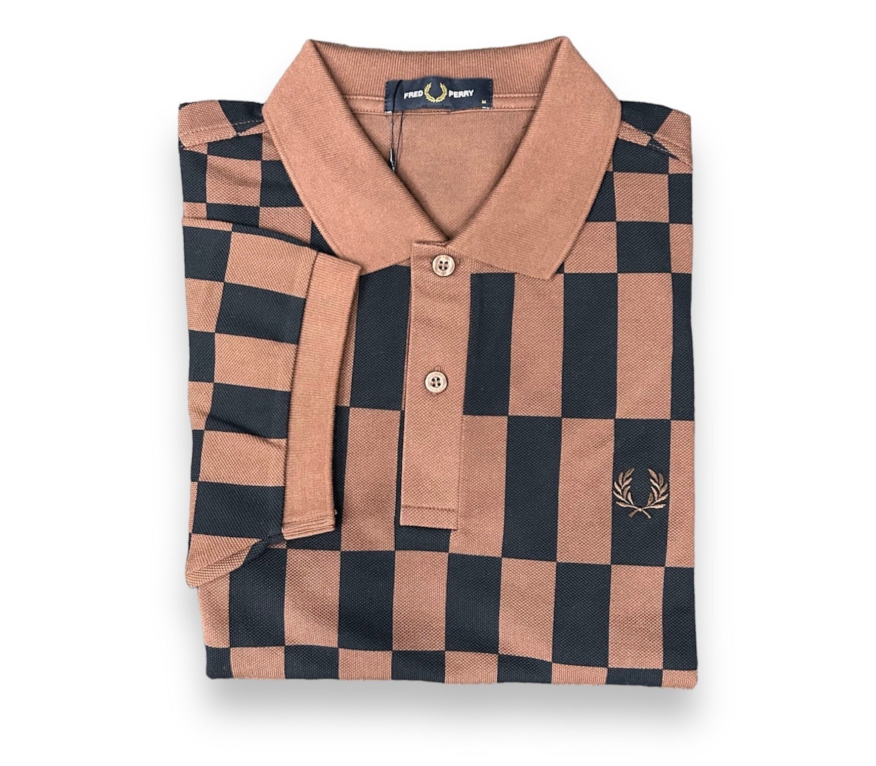 Fred Perry Checkered Print Polo Shirt for Men - Classic Casual & Smart Office Wear - Perfect for Golf, Work, and Everyday Outfits
